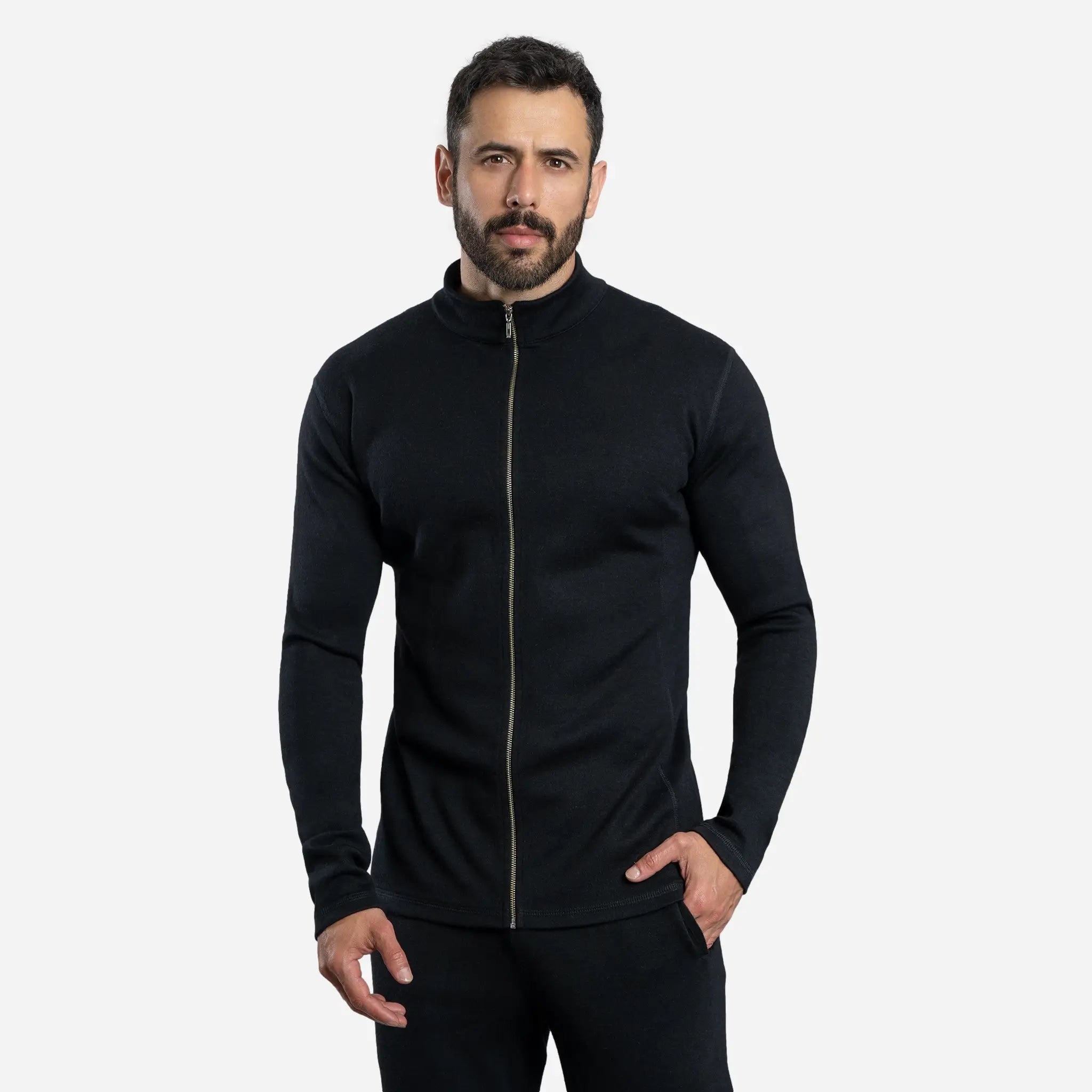Men's Alpaca Wool Jacket - 420 Midweight Full Zip Fleece for Outdoor Hiking & Winter Travel | Warm & Durable Cold Weather Coat