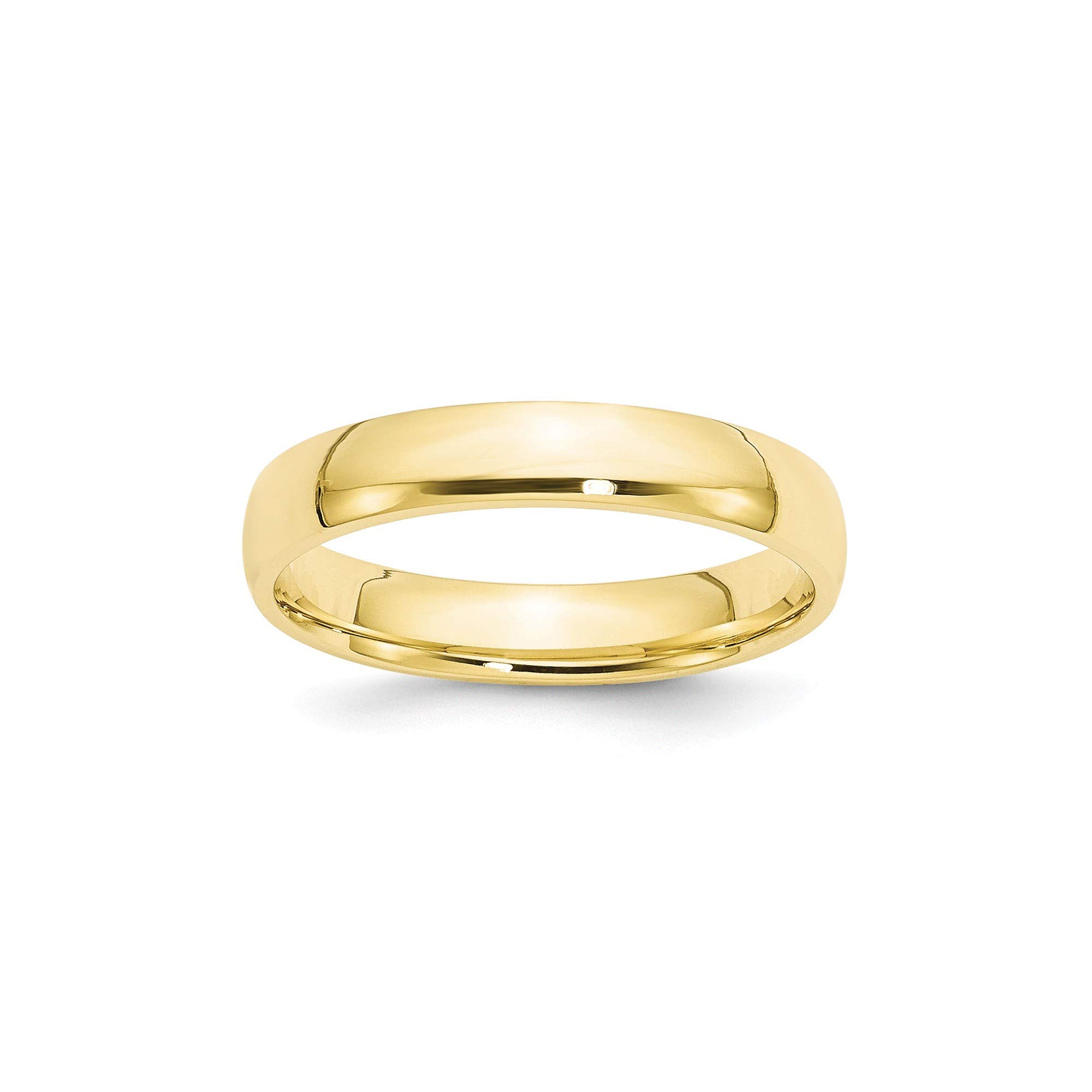 10K Yellow Gold 4mm LTW Comfort Fit Wedding Band Ring - Size 5, Durable & Hypoallergenic - Perfect for Anniversaries, Engagements & Everyday Wear