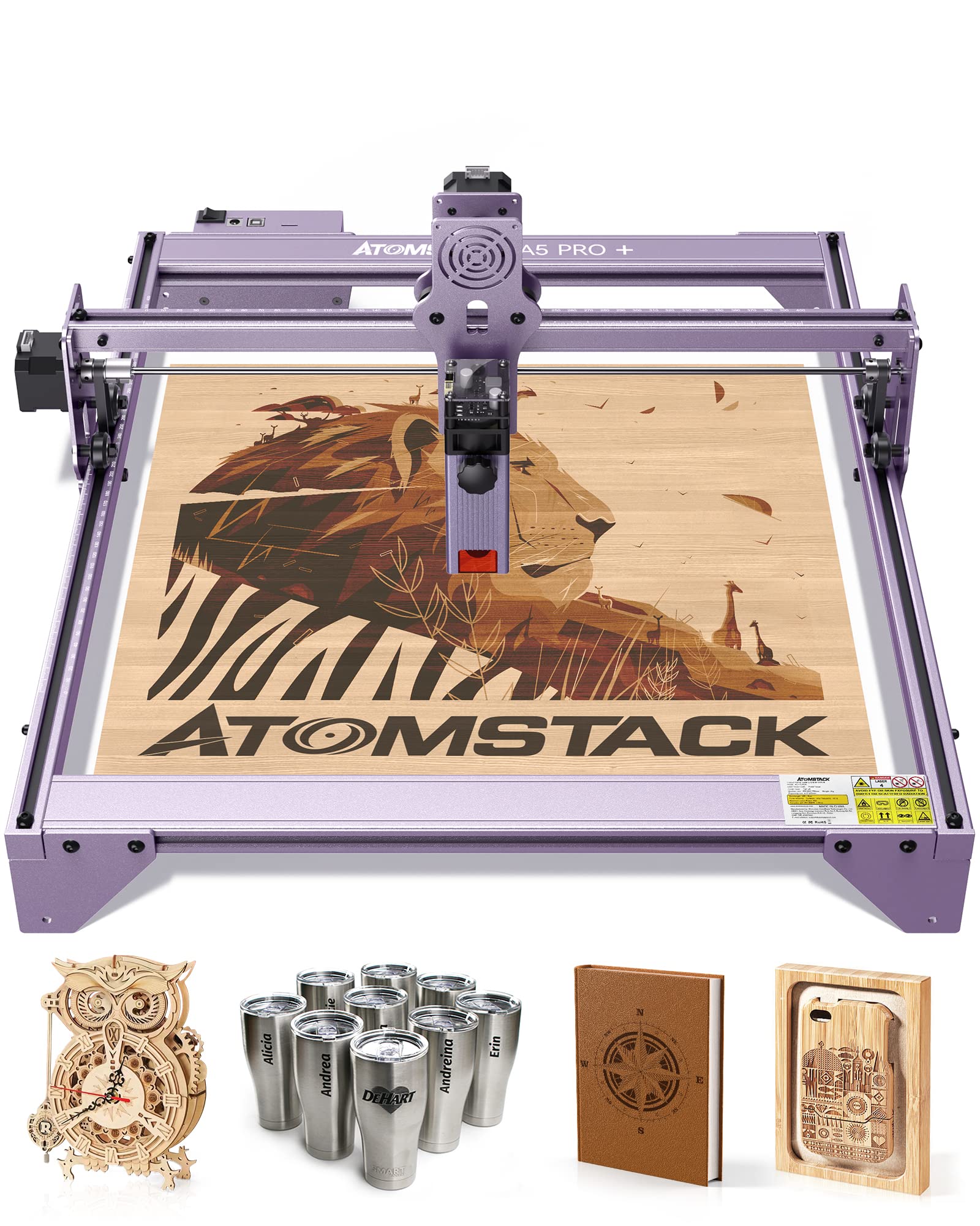 ATOMSTACK A5 Pro Plus 5-6W Laser Engraver & Cutter, 40W High Precision CNC Engraving Machine for Wood, Acrylic, Metal - 15.8