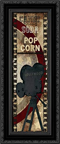 Taylor Evangeline 16x40 Black Ornate Framed Canvas Art Print - Candy Soda Popcorn Wall Decor for Living Room, Bedroom & Office