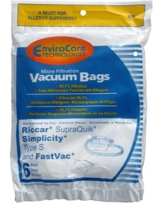 Riccar Type S Simplicity Micro Paper Bags 858 - Premium Vacuum Cleaner Bags for Superior Dust Collection - Perfect for Home Cleaning & Allergies Relief