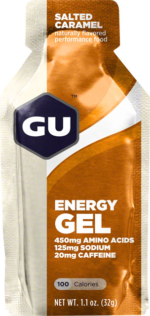 GU Energy Gel - Salted Caramel Flavor | Fast-Acting Carbohydrate Fuel for Endurance Athletes | Perfect for Running, Cycling & Triathlon Training