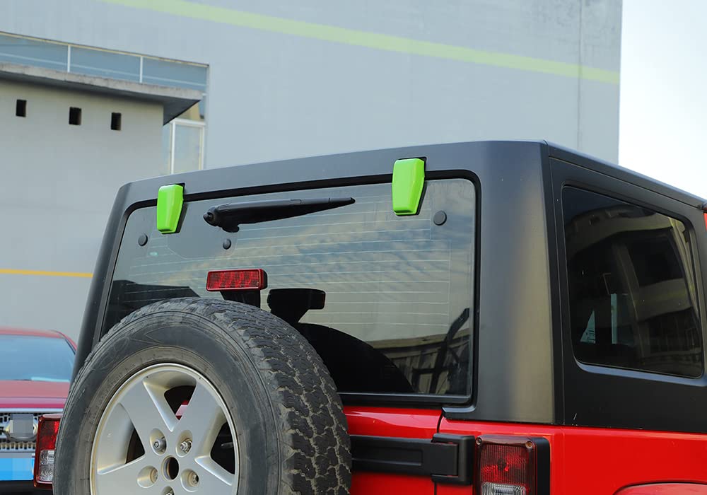 Jeep Wrangler JK Rear Window Hinge Covers Trim - Left & Right Side Set for 2007-2017 JK/JKU Models (Light Green, 2-Piece) | Weather Protection & Style Upgrade for Off-Road Adventures