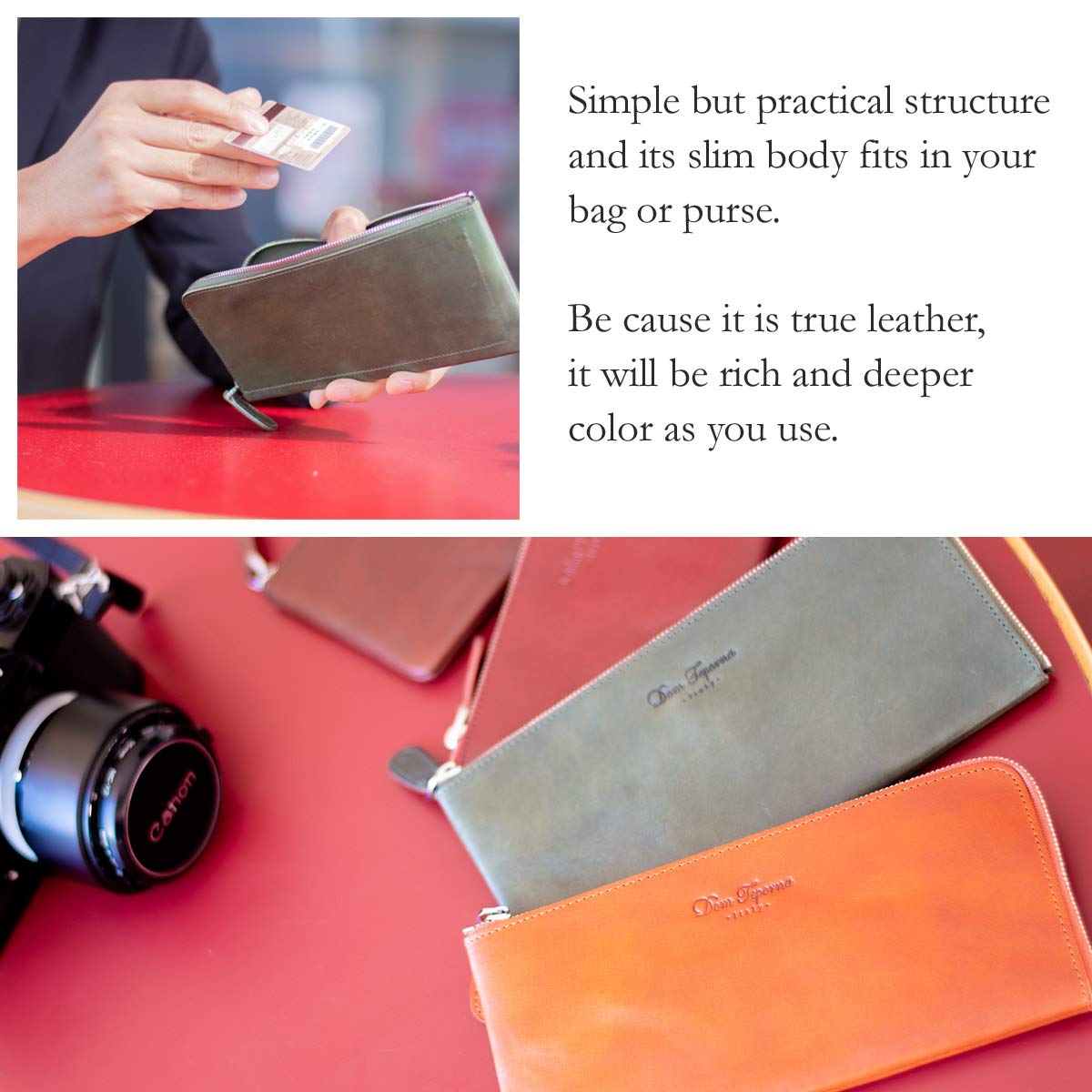 Premium Italian Full Grain Leather Women's Long Wallet - High Capacity RFID Blocking Coin Purse | Gift for Her, Travel & Everyday Use