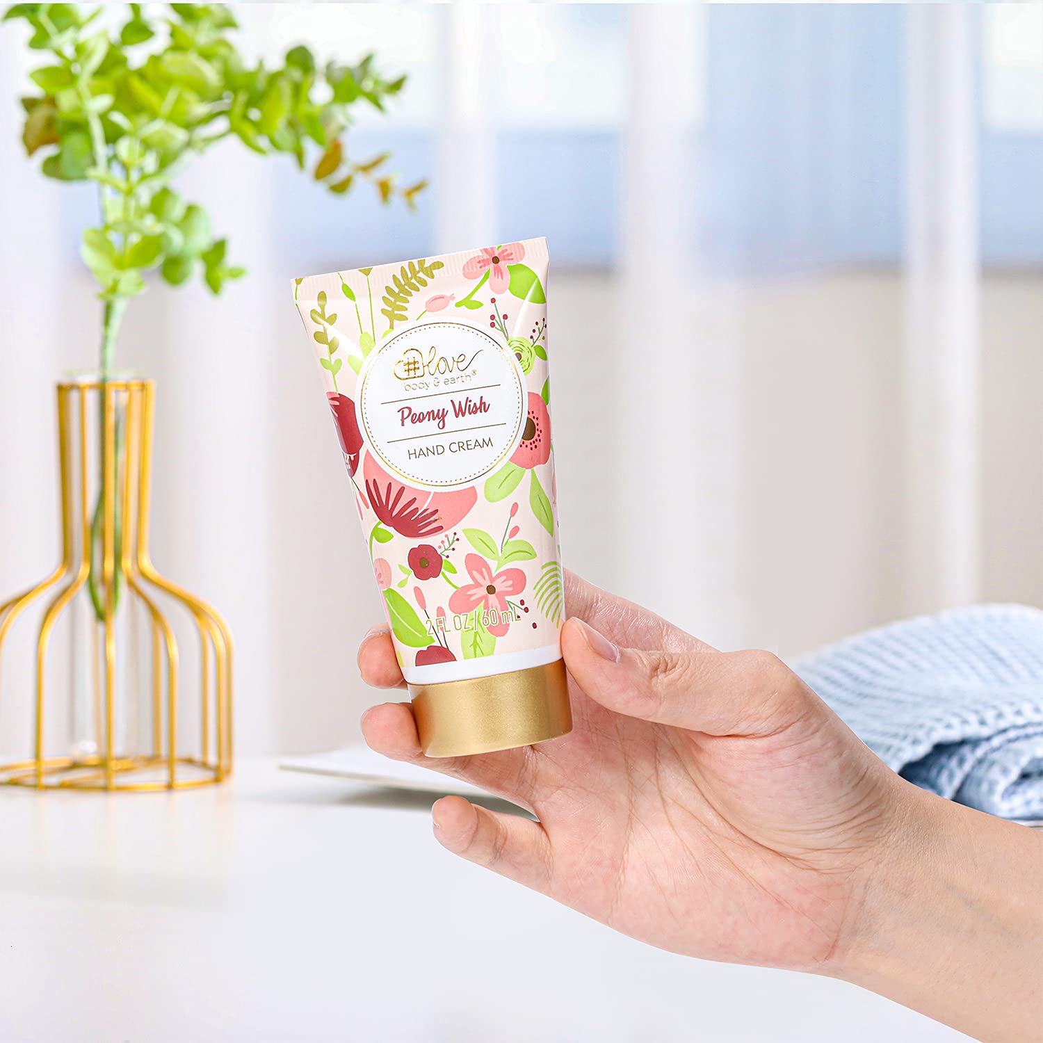 Peony Wish Body Cream Gift Set for Women - Moisturizing Hand Cream, Foot Cream, Soap & Scented Candle - All Skin Types Body Care Set - Perfect for Birthday, Mother's Day & Self-Care Gifts