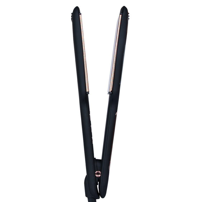 Infrared Hair Straightener with LCD Display - Black Wide Plate Flat Iron for Smooth & Shiny Hair - Perfect for Home Use & Salon Styling