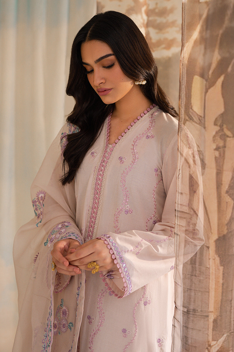 Elegant Hushed Violet 3-Piece Lawn Embroidered Suit for Women - Perfect for Weddings, Parties & Special Occasions
