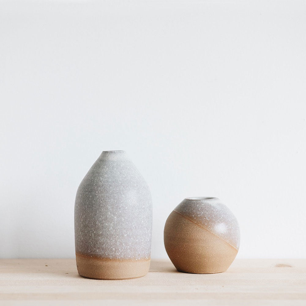 Handmade Ceramic Bud Vase - Small Dark Floral Vase for Home Decor, Wedding Centerpieces & Tabletop Arrangements