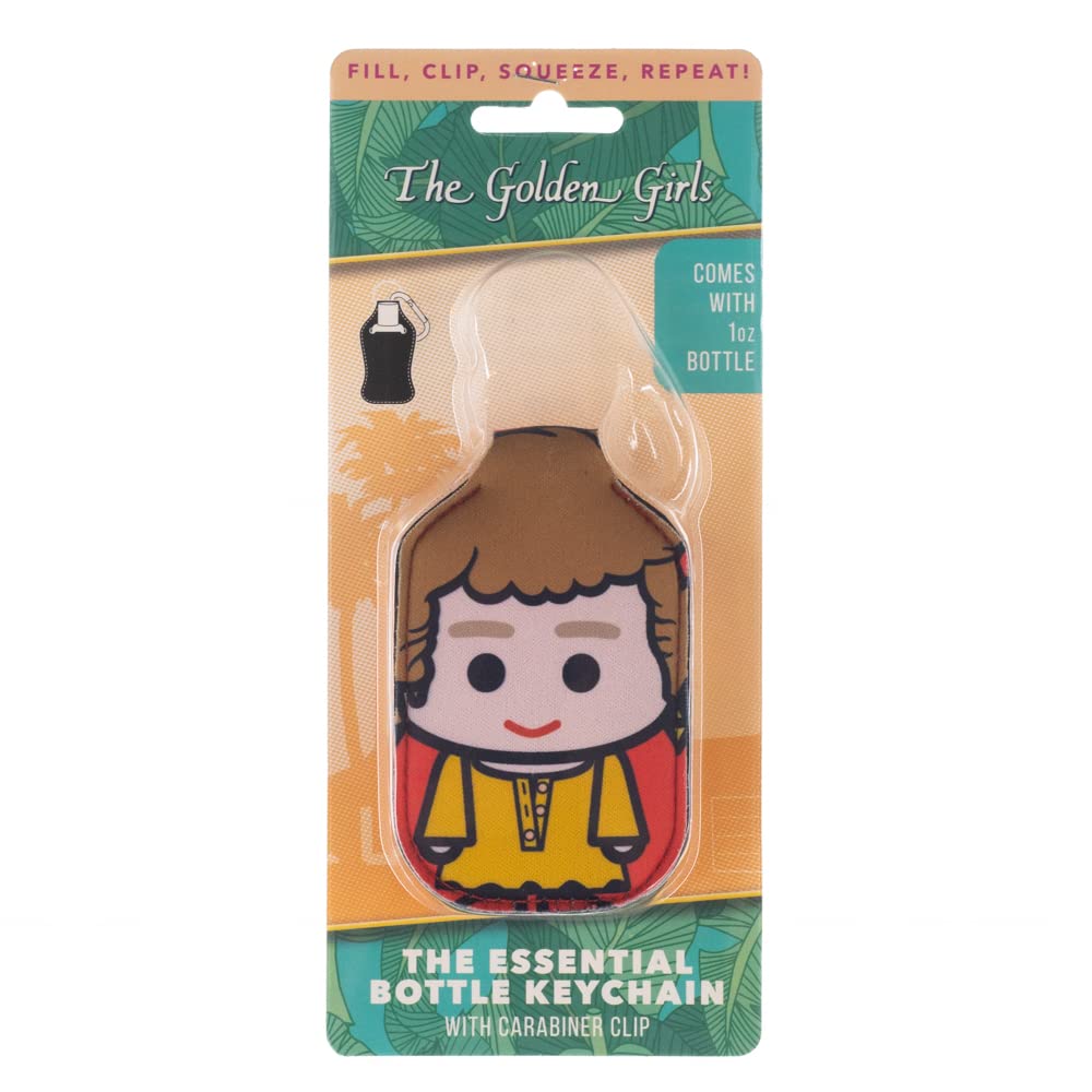 Golden Girls Blanche Keychain with Hand Sanitizer Holder - Cute TV Show Merchandise for Purse, Backpack & Gift Giving