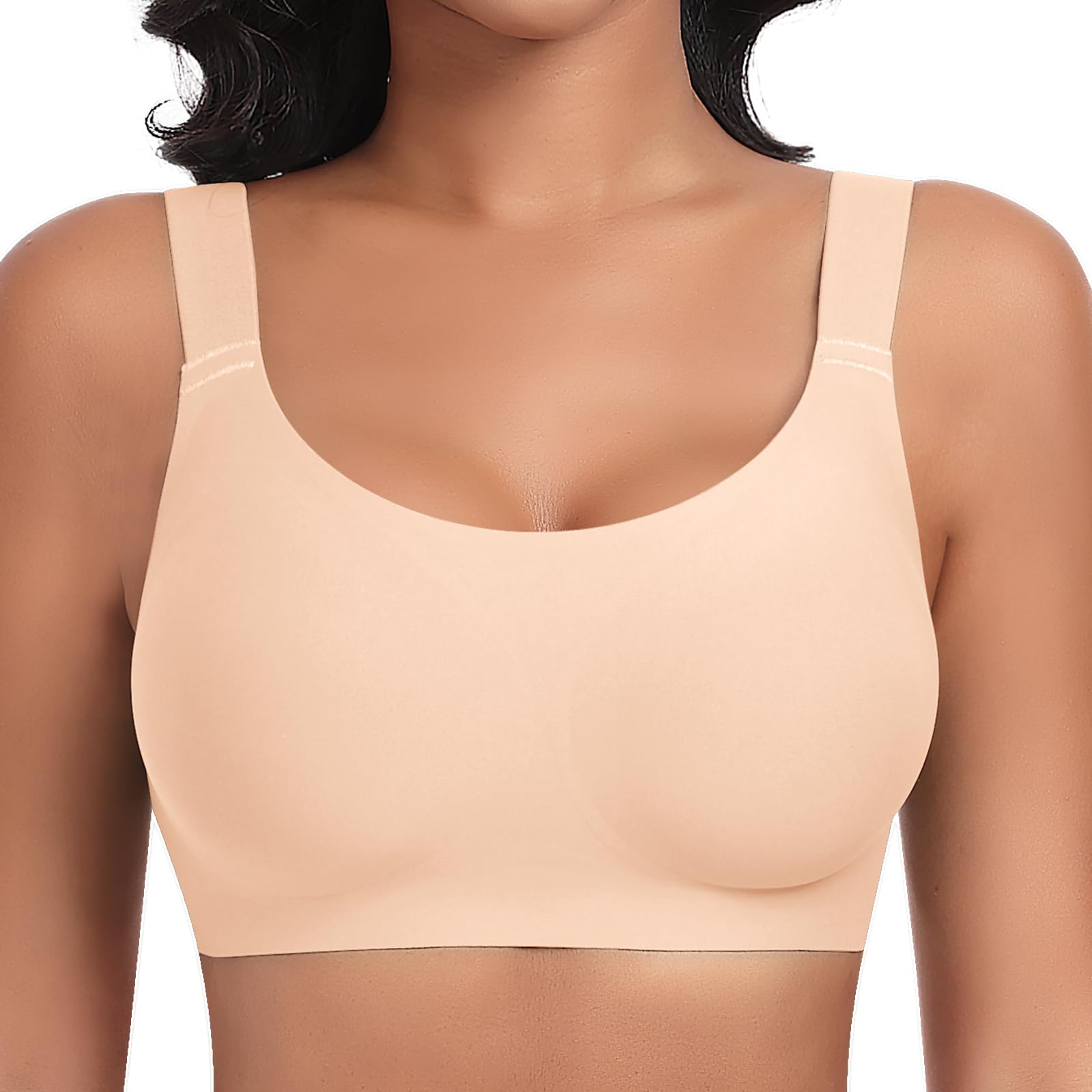 Wireless Bras for Women - No Underwire Seamless Full Coverage Comfortable Everyday Bra with Medium Support - Perfect for Yoga, Workouts & Daily Wear