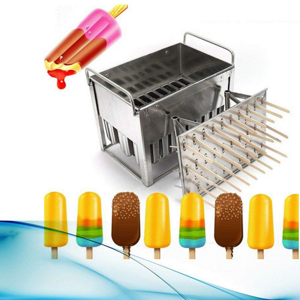 30PCS Ice Lolly Mold Set with Stainless Steel Stick Holder - DIY Ice Cream Maker for Homemade Popsicles - Freezer Safe Round Head 85G Molds - Perfect for Summer Treats, Kids Parties & Healthy Snacks