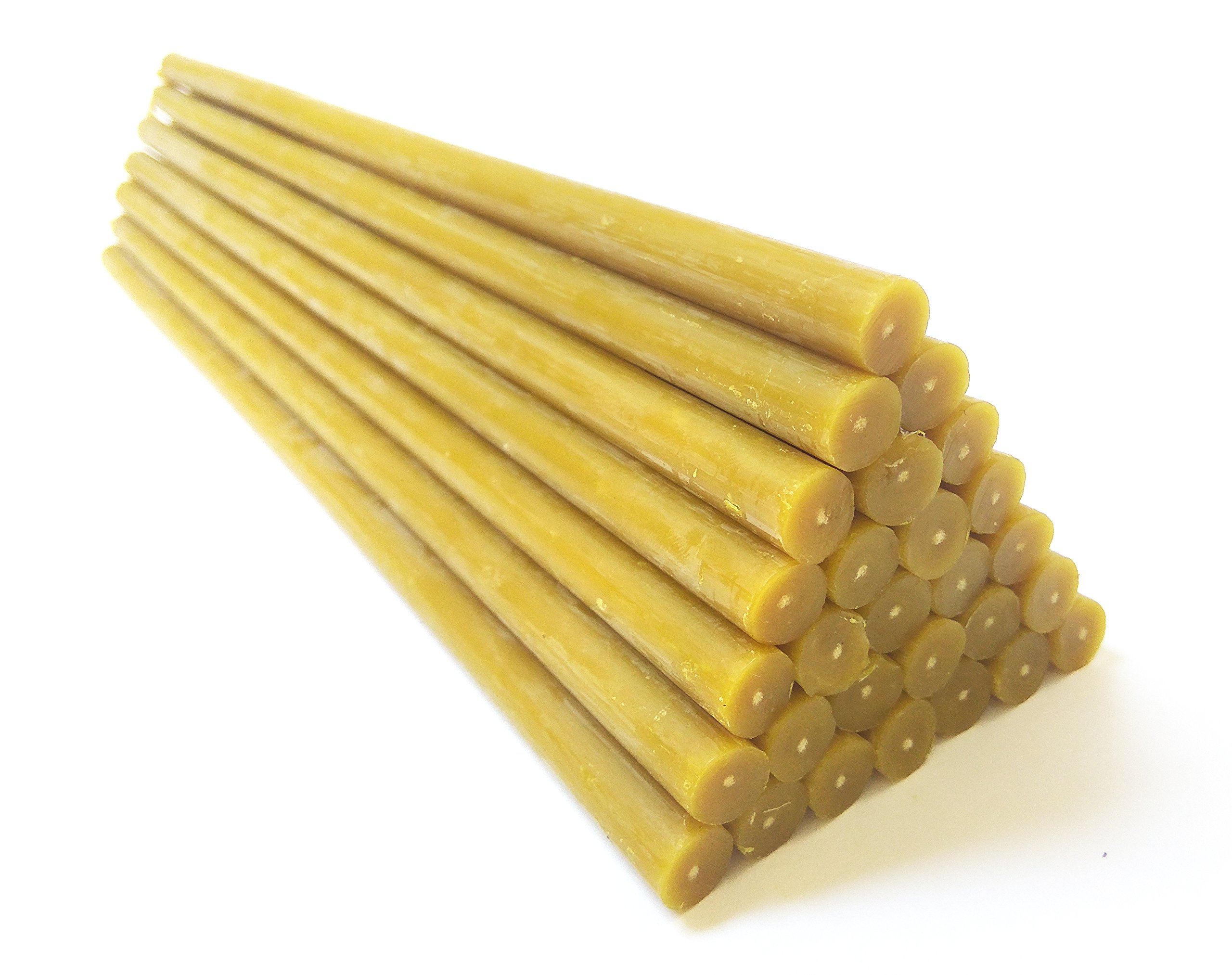 Pure Organic Beeswax Candles - Natural Honey Scented Eco-Friendly Candles with Cotton Wicks (Dripless, Smokeless, Non-Taper, 12 Inch/30cm) - 25pc Gift Box Set for Home Decor, Aromatherapy, Meditation & Romantic Ambiance