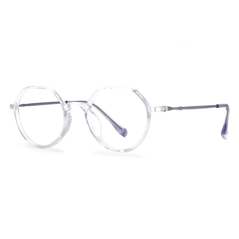 CCspace Unisex Full Rim Round TR90 Titanium Eyeglasses Frame 57100 - Lightweight & Durable for Work, Reading & Everyday Wear
