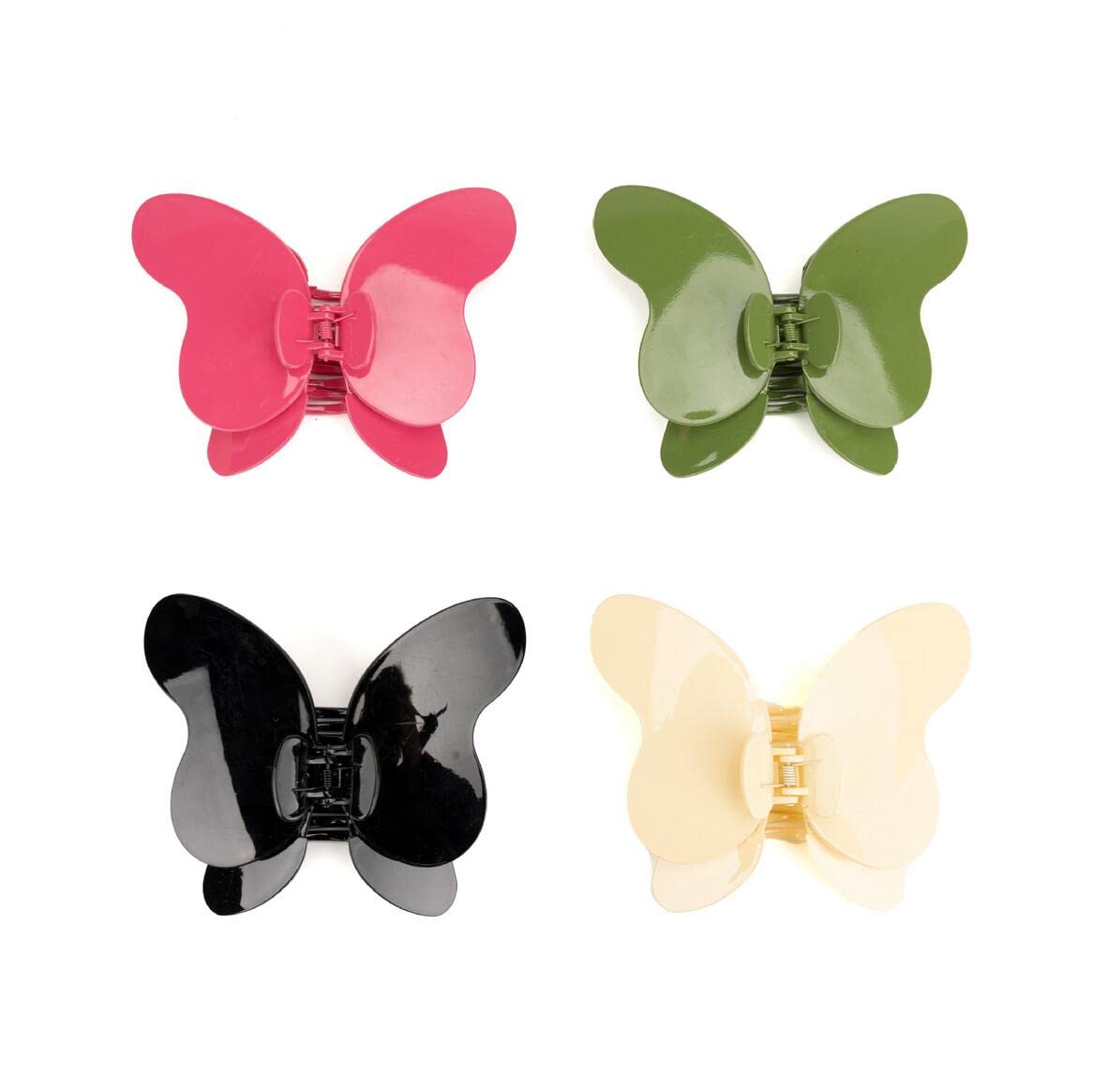 Large Butterfly Hair Claw Clips for Women - Non Slip Oversized Hair Clips for Girls (Rose Red) | Perfect for Ponytails, Buns & Everyday Hairstyles
