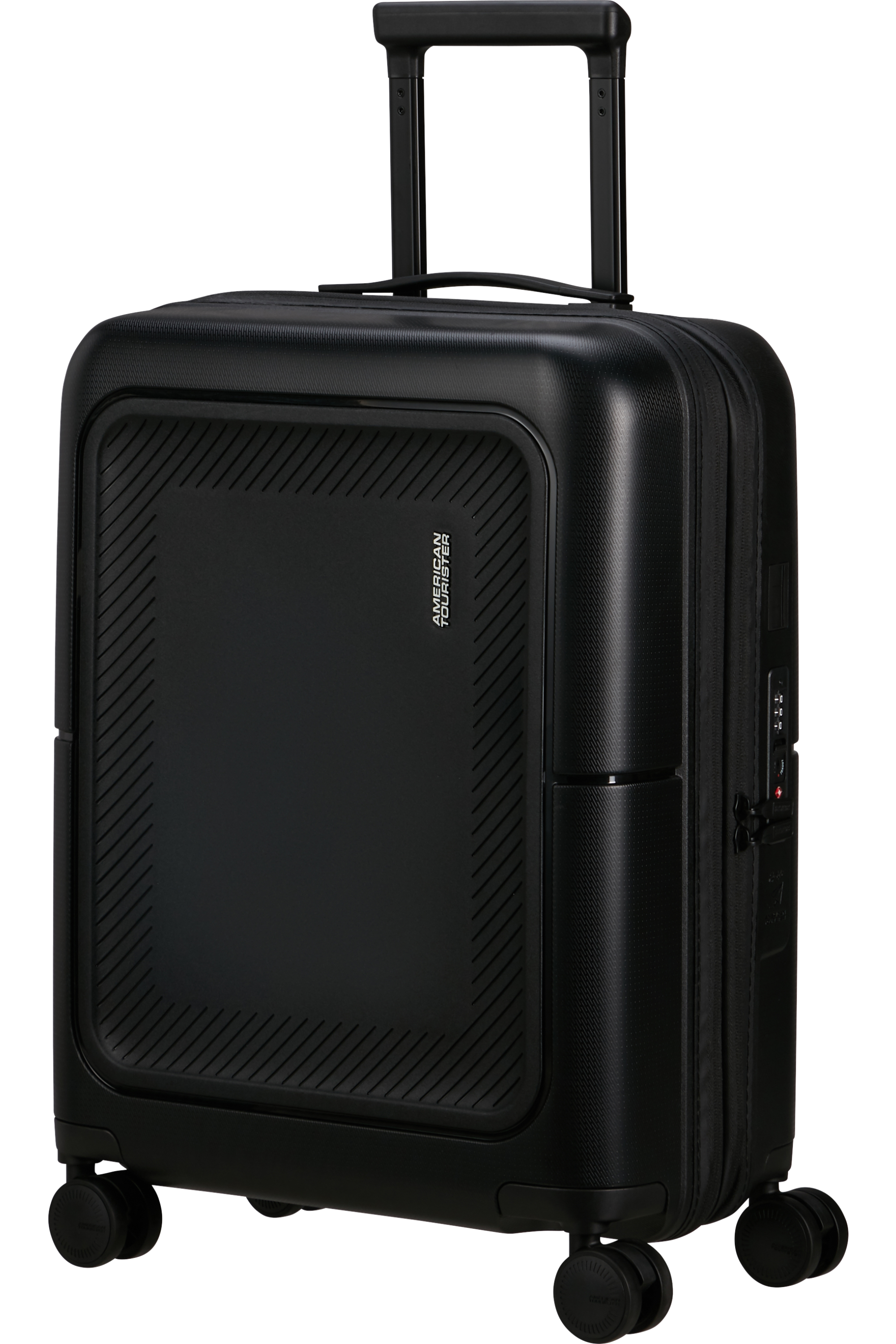 American Tourister Dashpop 55cm Black Carry-On Spinner Luggage - Perfect for Air Travel & Weekend Getaways