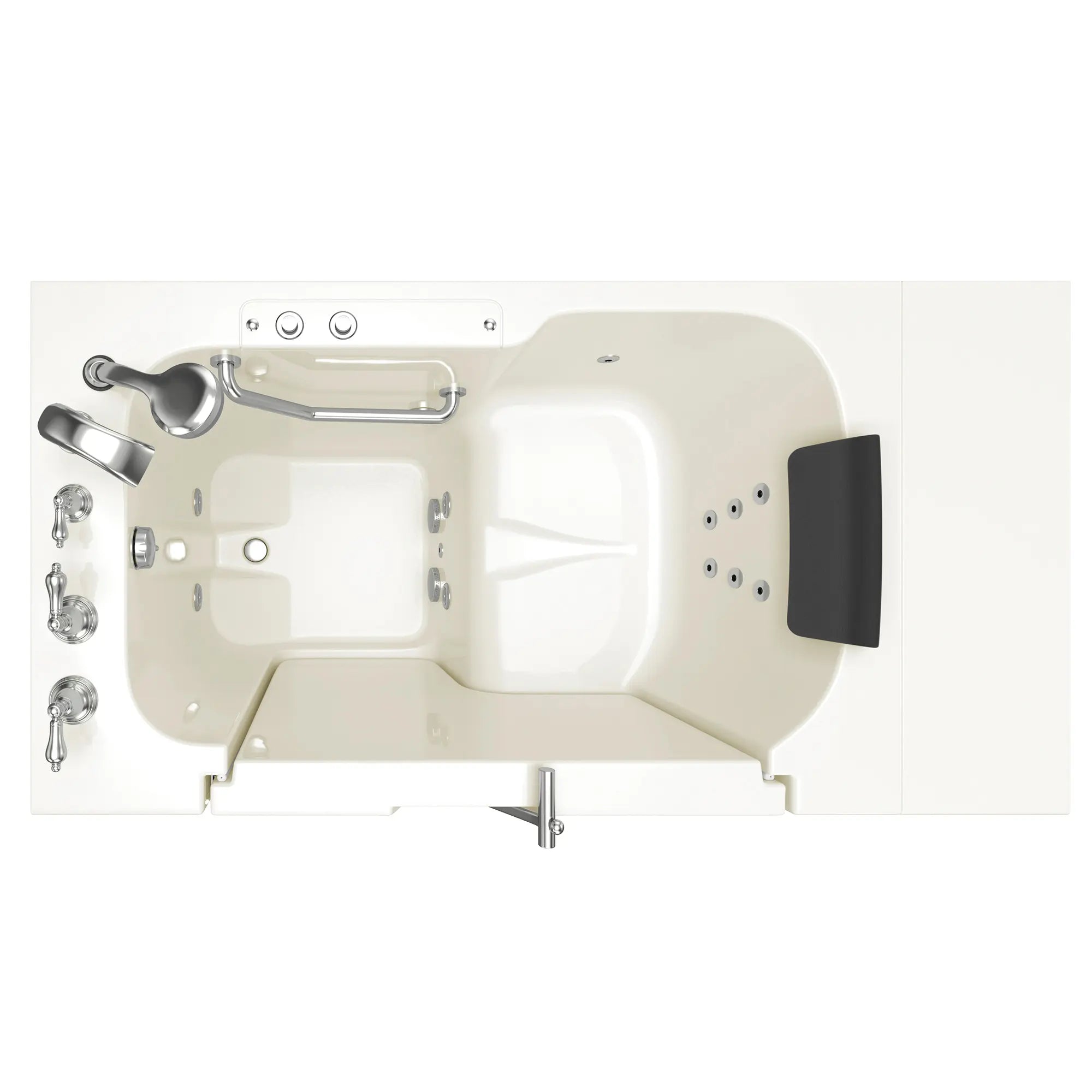 Premium 32 x 52 Inch Gelcoat Walk-In Bathtub with Whirlpool System - Left Hand Drain & Faucet - Ideal for Elderly & Mobility Support, Spa Relaxation at Home