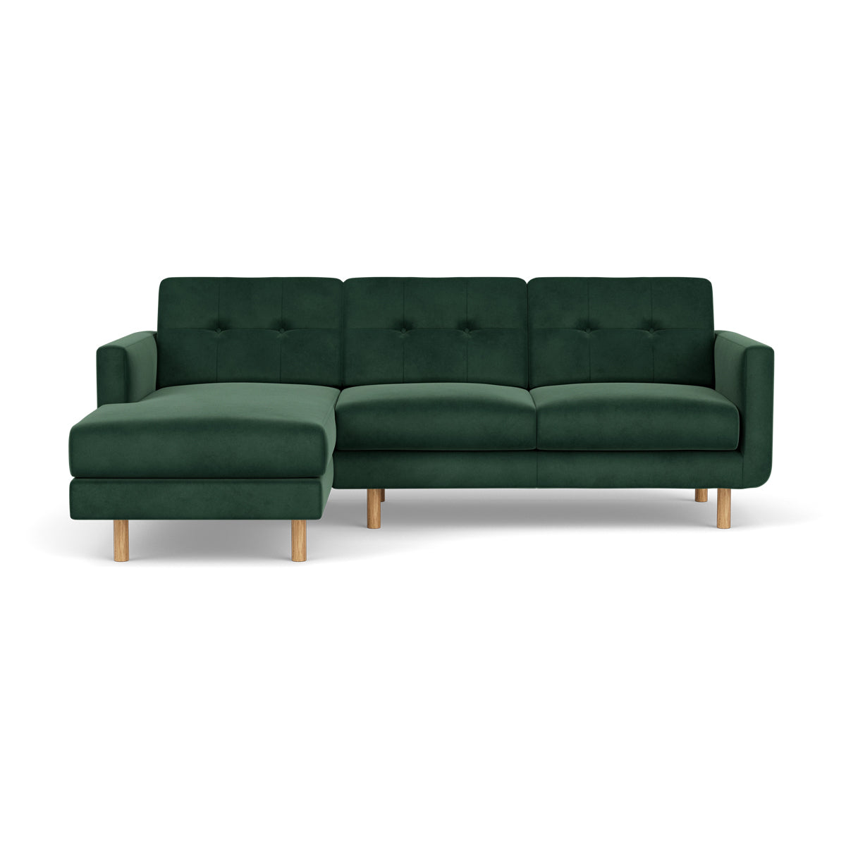 Luxury Conrad Velvet Left Chaise Sofa - Modern Sectional Couch for Living Room, Lounge & Home Theater | Soft Upholstered Furniture with Tufted Back & Sturdy Wooden Frame