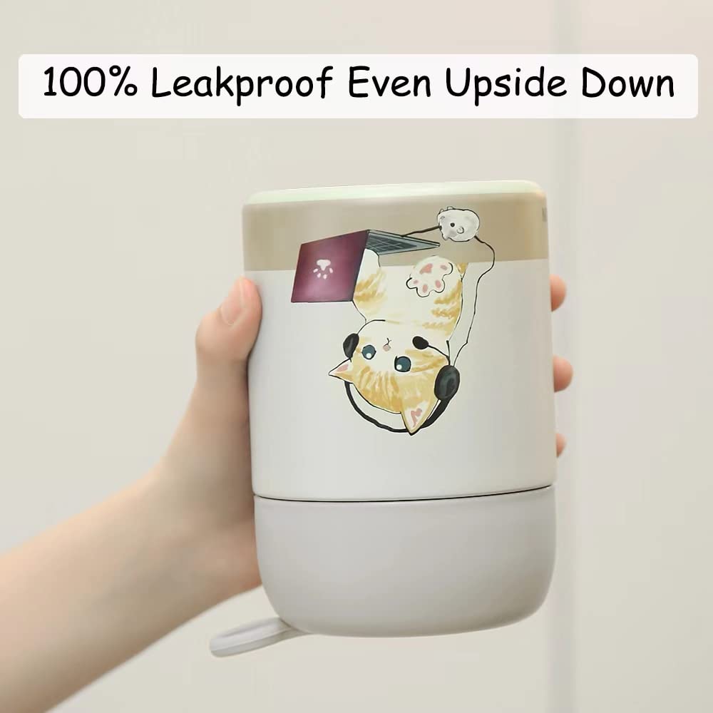 Funkrin 16oz Insulated Stainless Steel Food Jar with Folding Spoon - Leak Proof Vacuum Lunch Box for Kids & Adults - Keeps Hot & Cold Food Fresh - Perfect for School, Work, Picnics & Outdoor Activities