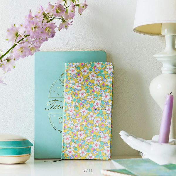 Hobonichi Techo 2025 Planner - Liberty Fabrics Paysanne Blossom Weeks Hardcover, Weekly Horizontal Layout, January Start, Monday Start, English Edition | Perfect for Journaling, Planning & Productivity
