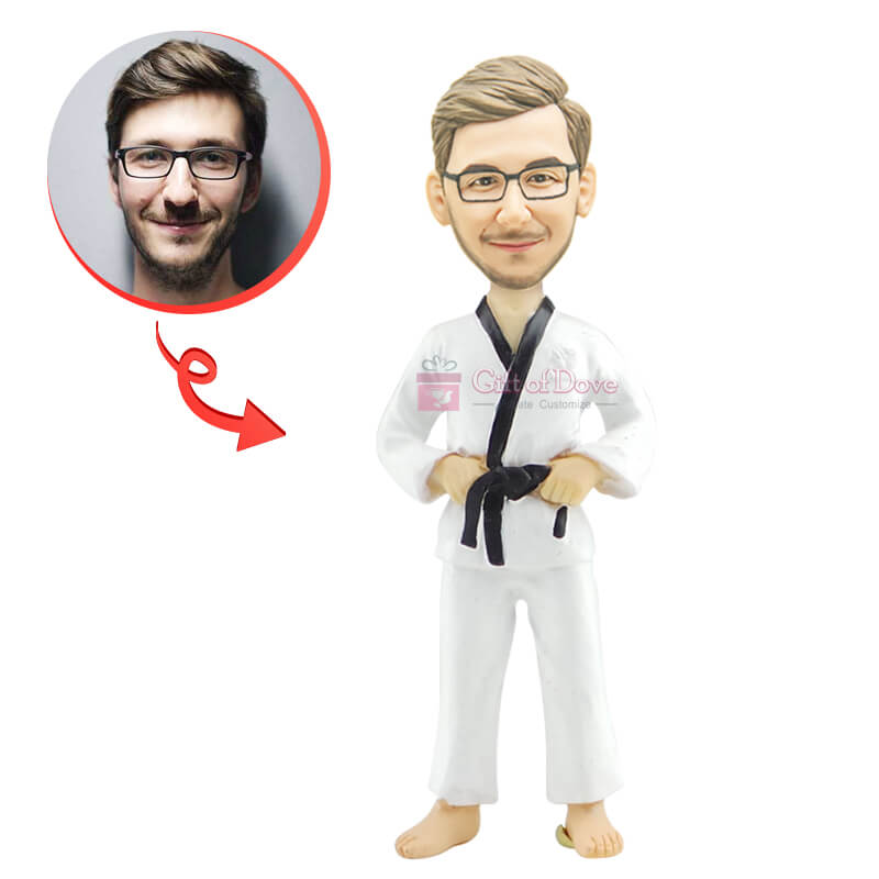 Custom Taekwondo & Karate Athlete Bobbleheads - Personalized Martial Arts Figurines for Dojo Decor, Sports Awards & Gift Ideas