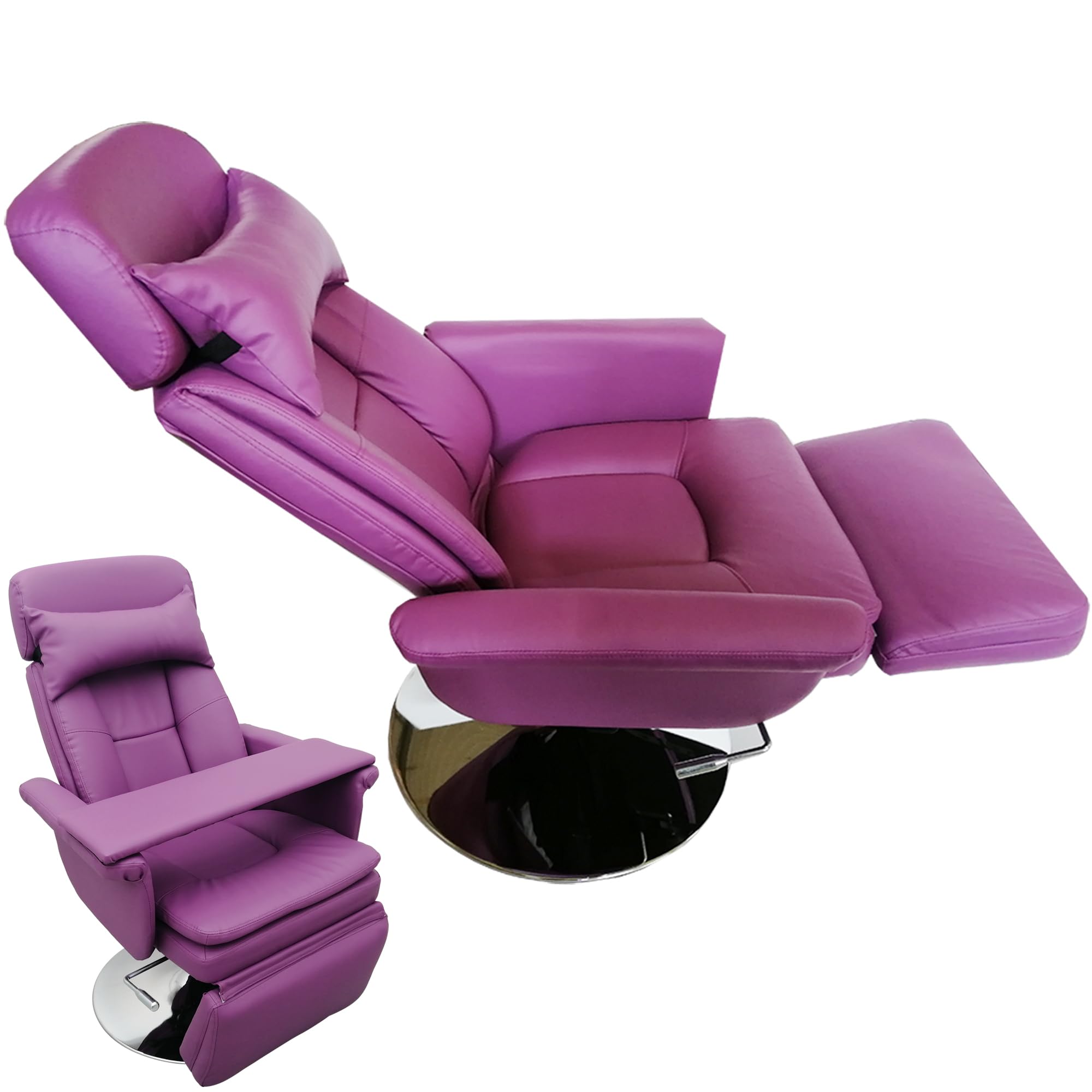 Professional Adjustable Beauty Facial Bed Chair with Air Pressure Lifting System, 90-175° Recline, Purple Spa Salon Table for Estheticians - Perfect for Facial Treatments, Massage Therapy & Skin Care Services in Beauty Salons and Spas
