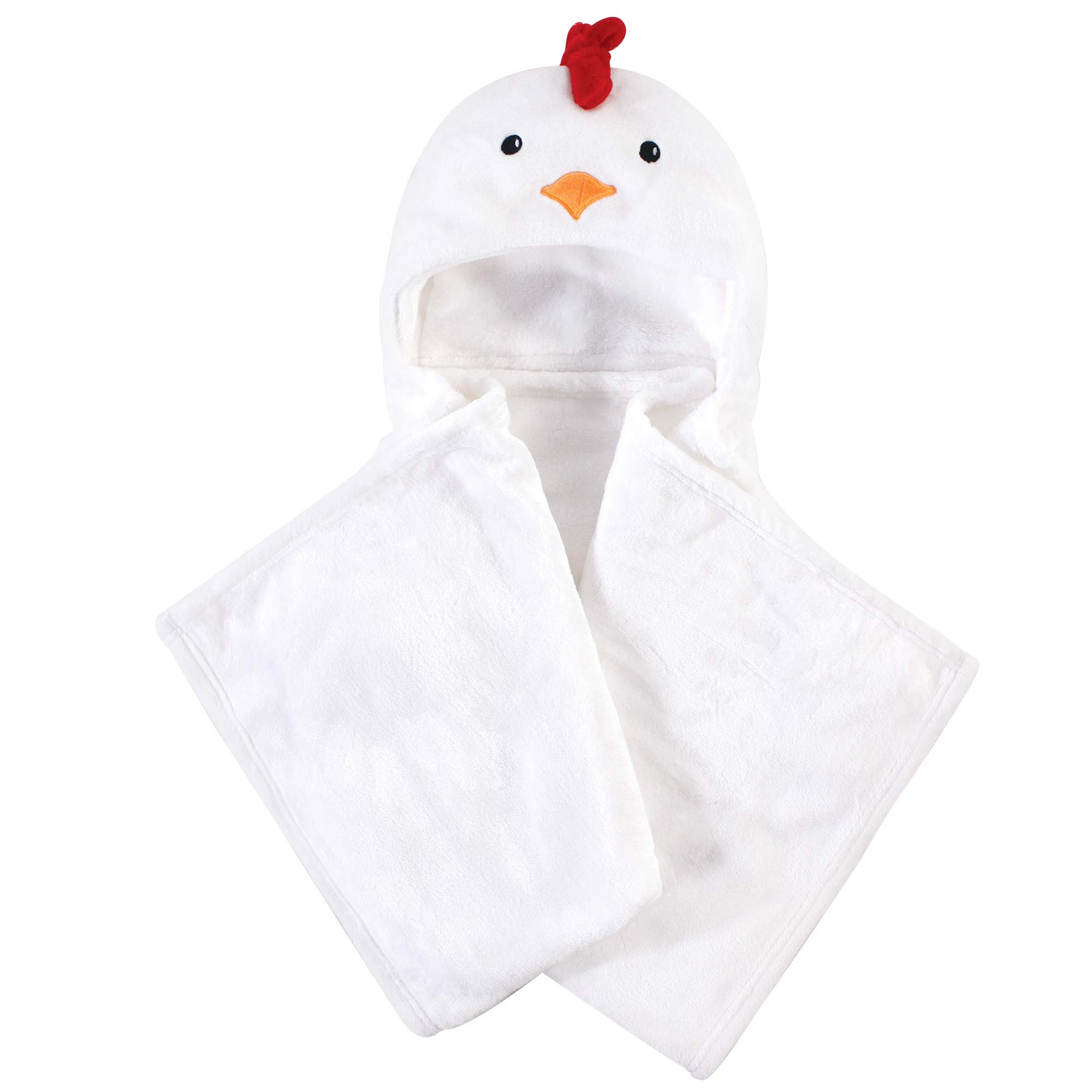 Hudson Baby Unisex Hooded Animal Plush Blanket for Infants & Toddlers - Soft Chicken Design, One Size - Perfect for Nursery, Stroller & Cuddle Time