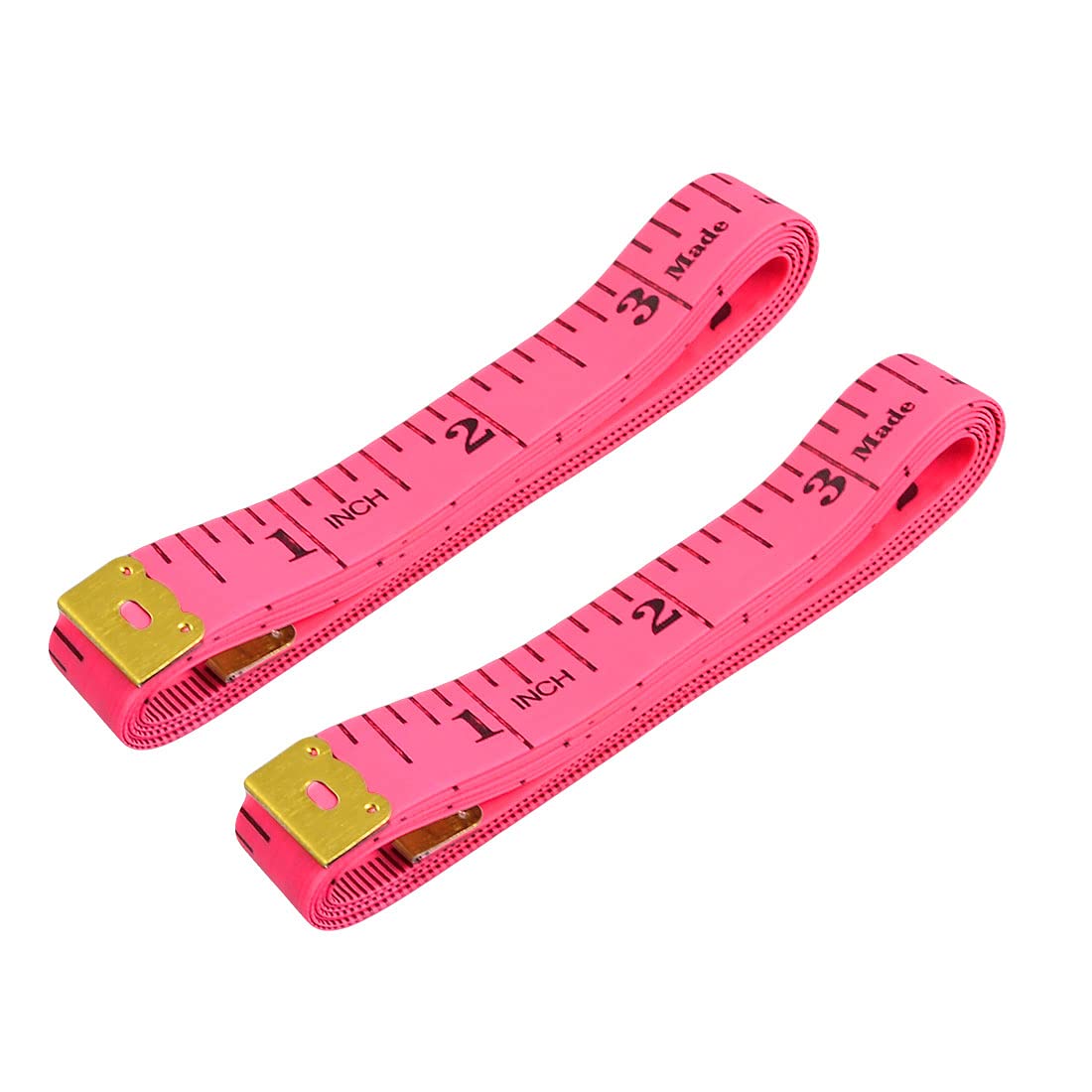 2-Pack 60-Inch (1.5M) Flexible Pink Sewing Measuring Tape - Soft Plastic Tailor Ruler for Dressmaking, Quilting & DIY Crafts