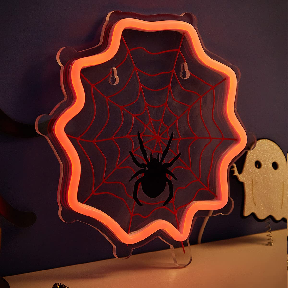 LED Neon Sign for Halloween - USB Powered 3D Wall Art Decor, Custom Neon Light for Bedroom, Living Room, Kids Room | Perfect for Halloween Party Decor, Night Light, and Gift for Girls