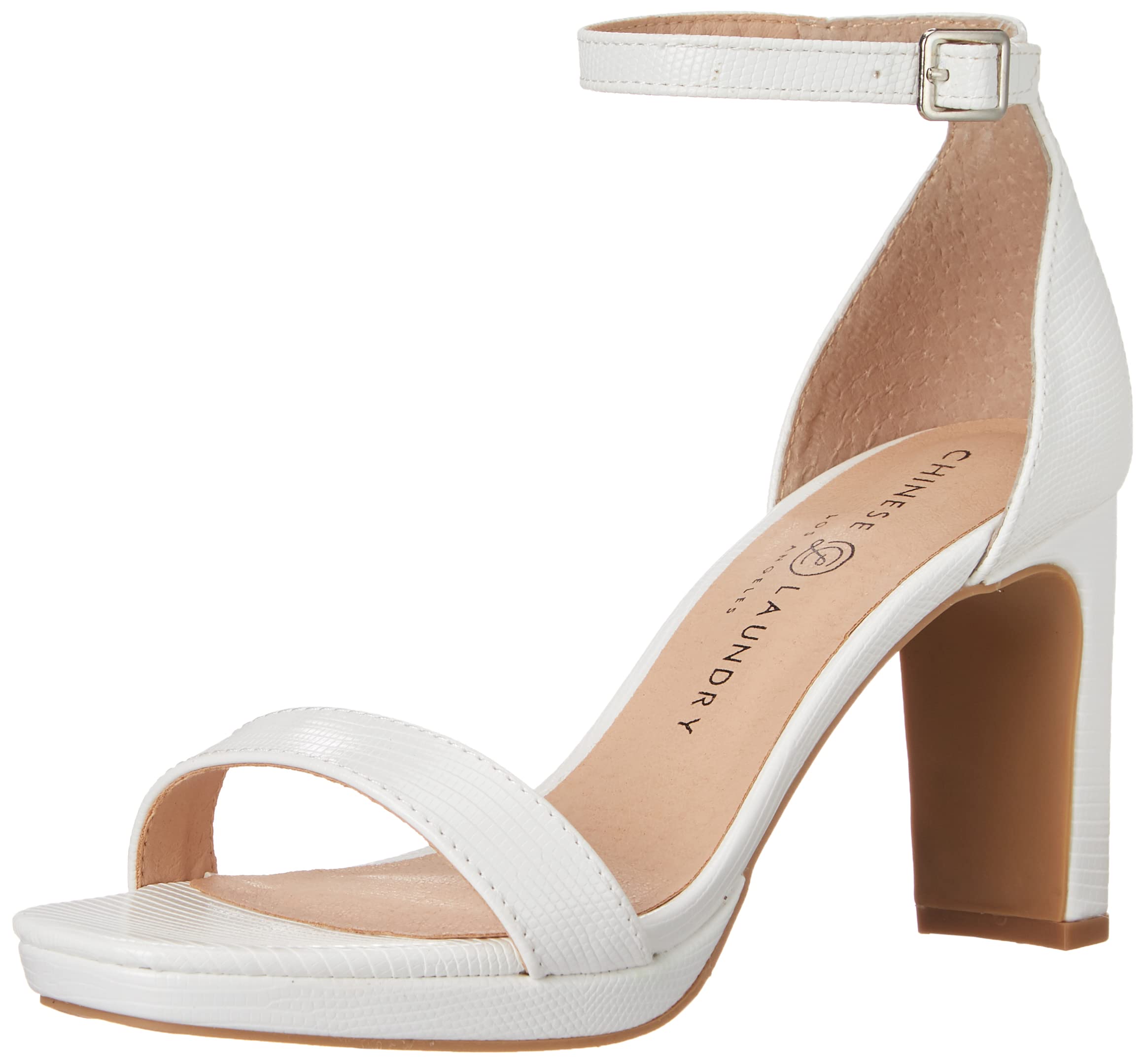 Chinese Laundry Women's Tinie Lizard Heeled Sandal - Stylish Leather Strappy Sandals for Women, Comfortable Block Heels for Parties, Weddings & Night Out