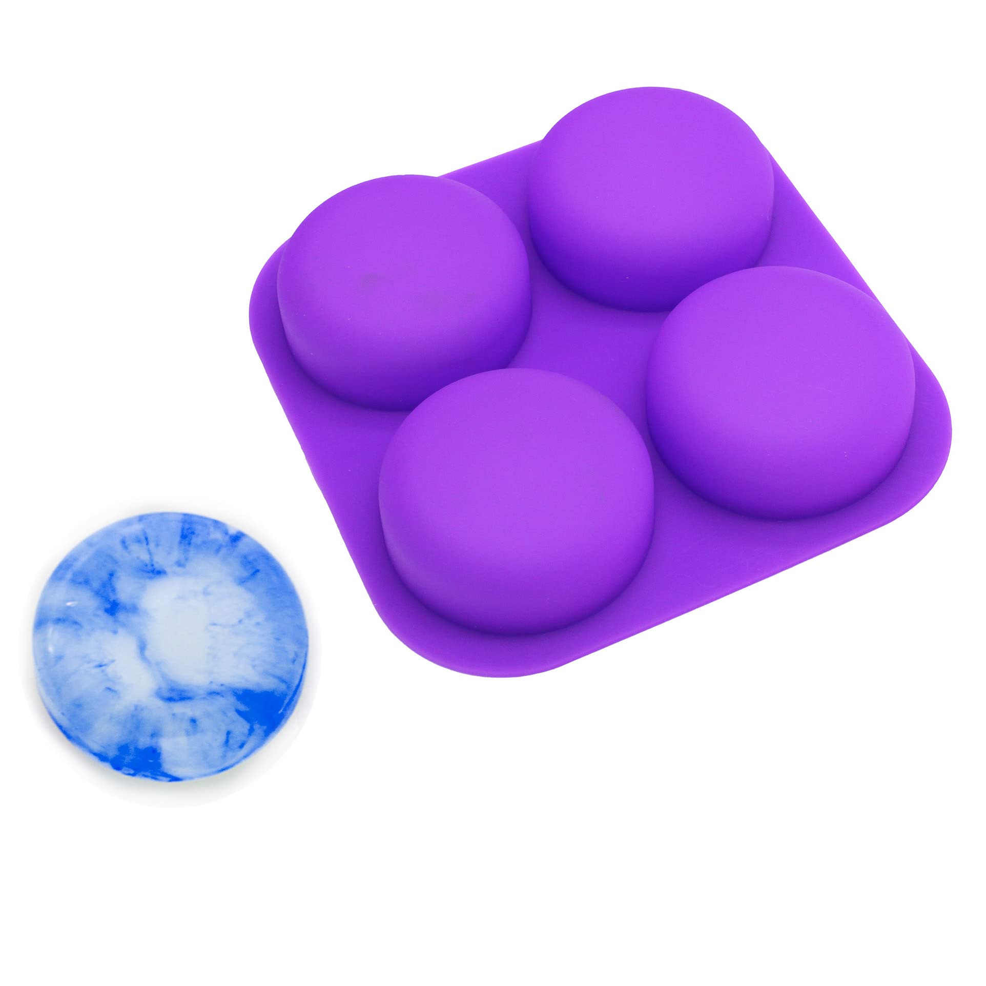 X-Haibei 2.5 Inch Round Corner Silicone Soap Mold - DIY Lotion Bar Making Supplies for Handmade Soap Crafting - Perfect for Home Spa, Bath Bomb & Candle Making Projects