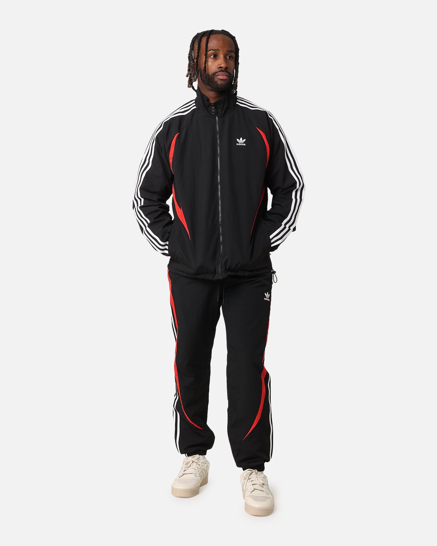 Adidas Archive Track Jacket for Men - Black & Better Scarlet Color - Lightweight Running Hoodie for Gym, Jogging & Casual Wear