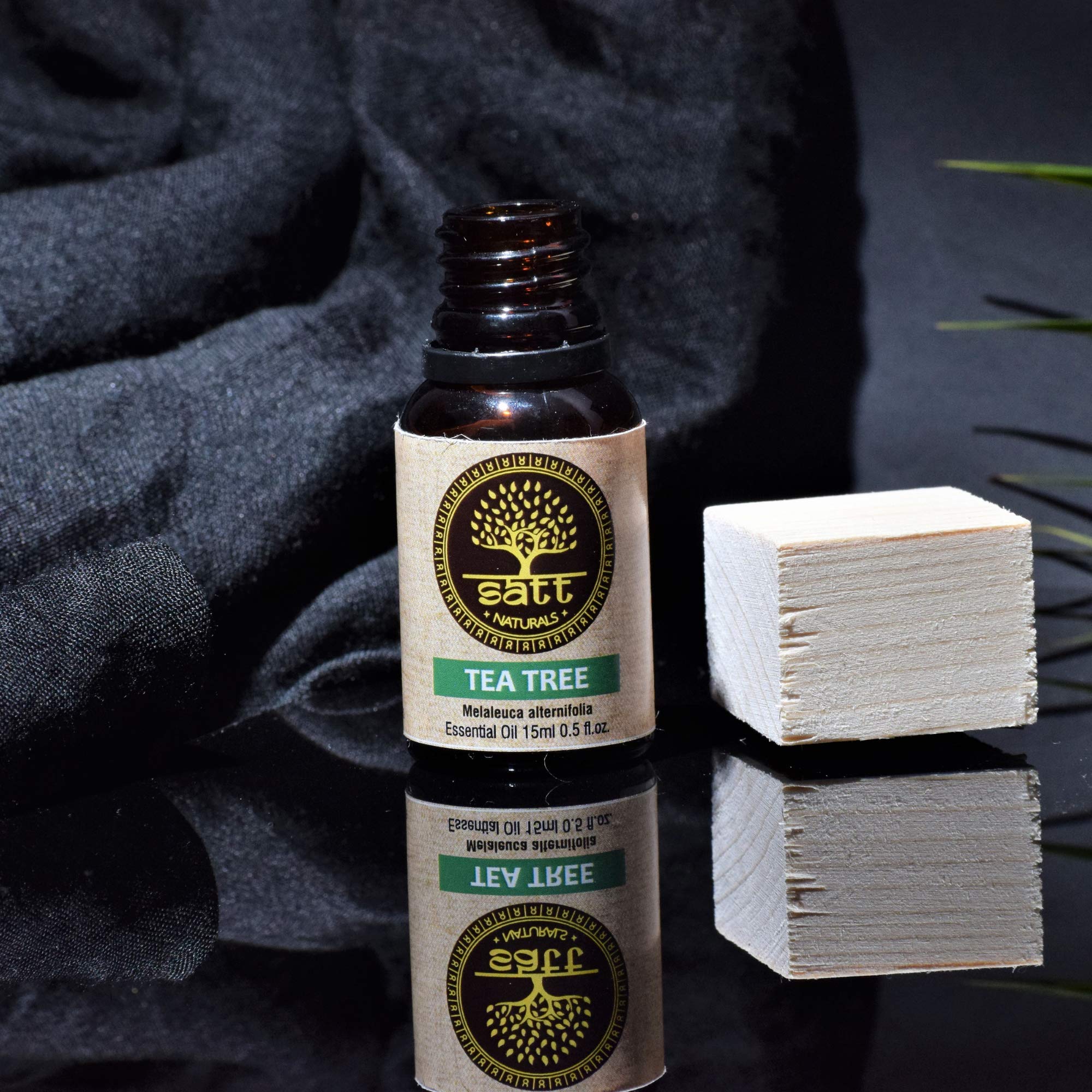 Satt Naturals 100% Pure Australian Tea Tree Essential Oil - 15ml for Skin, Hair, Face Care, Acne Treatment & Immune Support | Undiluted Therapeutic Grade | Perfect for Aromatherapy, DIY Beauty & Home Remedies