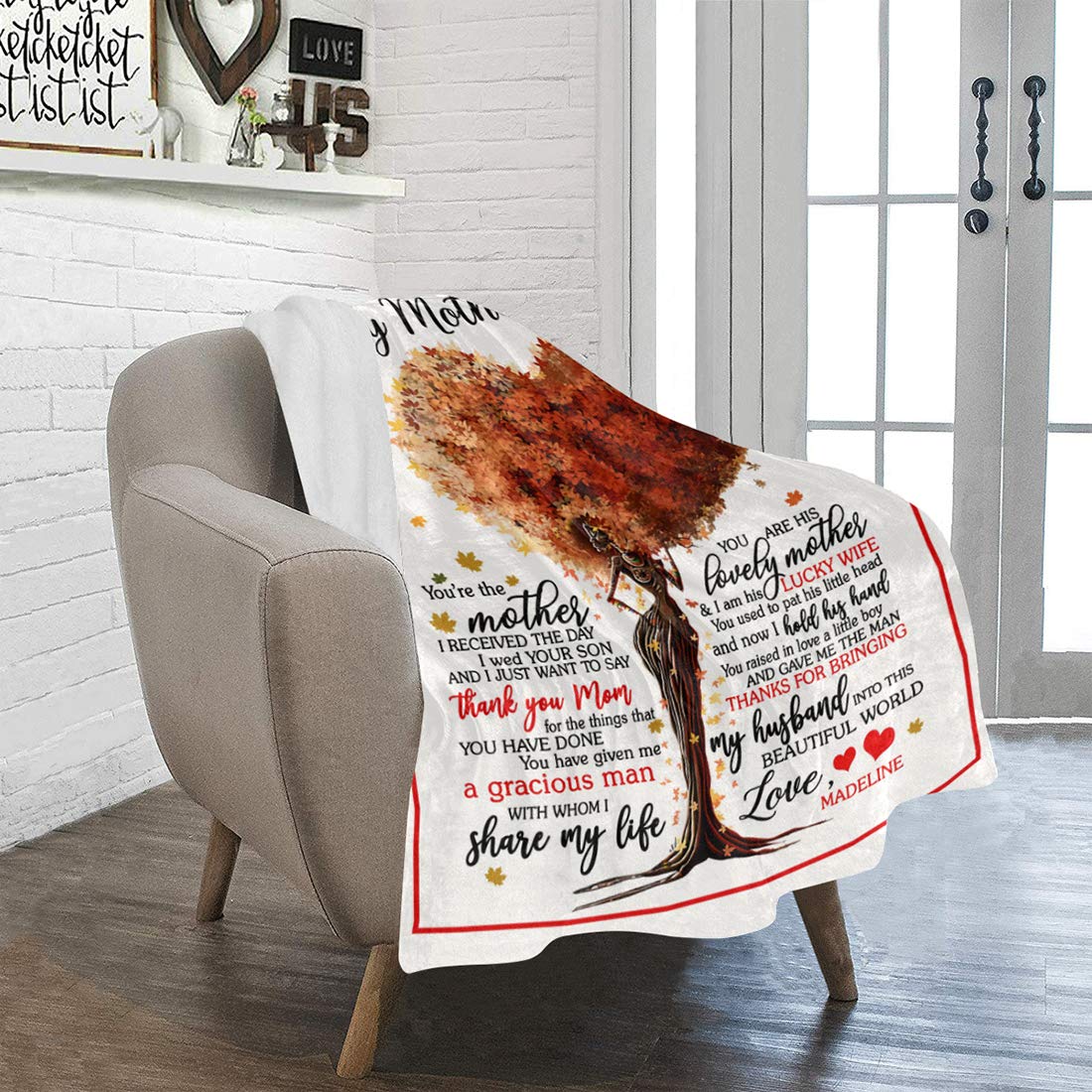 Personalized Fleece Blanket for Mom - Custom Mother's Day Gift from Daughter & Son with Kids' Names - 'To My Mom We Love You' Embroidery - 60