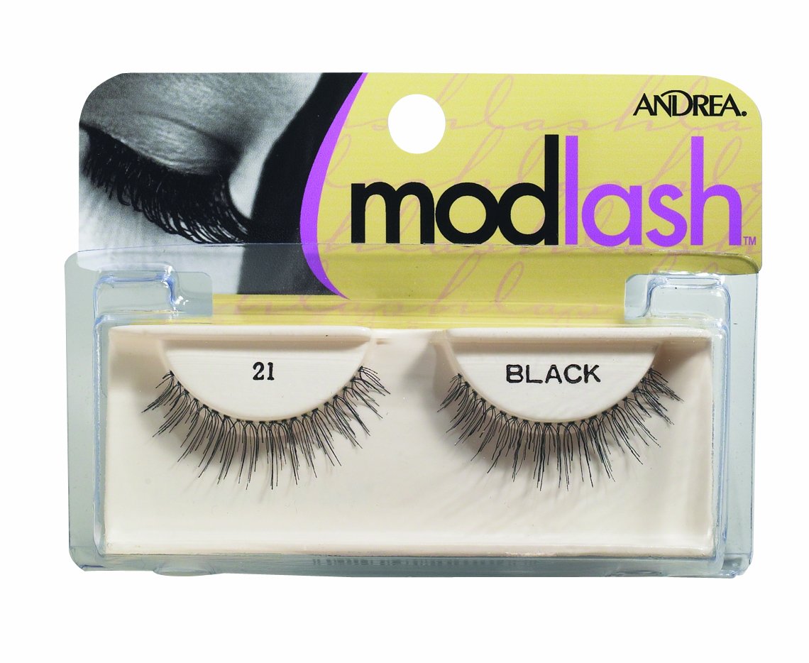 Andrea Mod Strip Lash Pair Style 21 - Black False Eyelashes (Pack of 4) | Natural Looking Lashes for Everyday Wear, Parties & Special Occasions