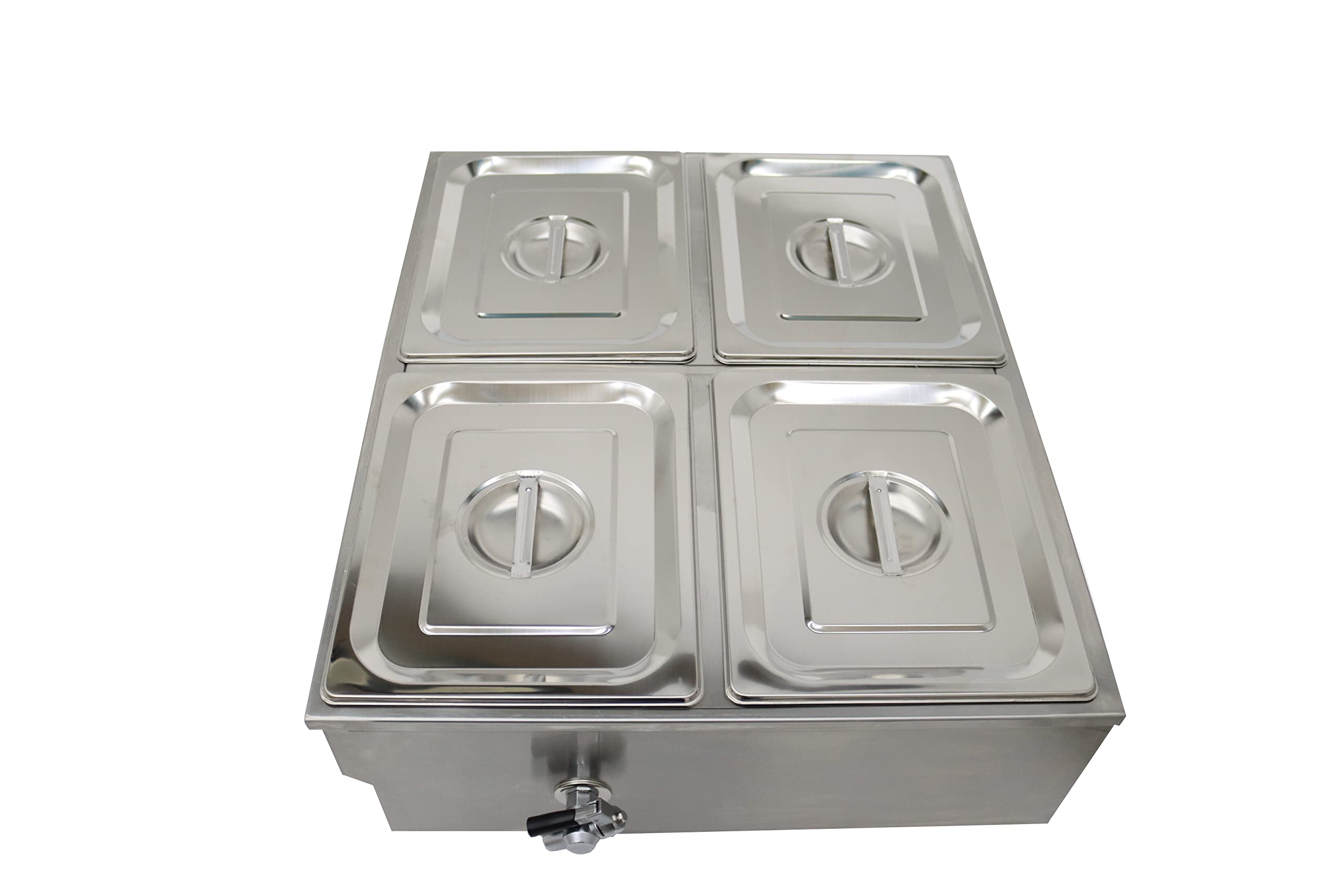 INTBUYING 4-Pan Commercial Countertop Food Warmer - 110V Bain Marie Buffet Steam Table for Restaurants, Catering & Buffet Service | Perfect for Keeping Food Warm at Events, Parties and Cafeterias