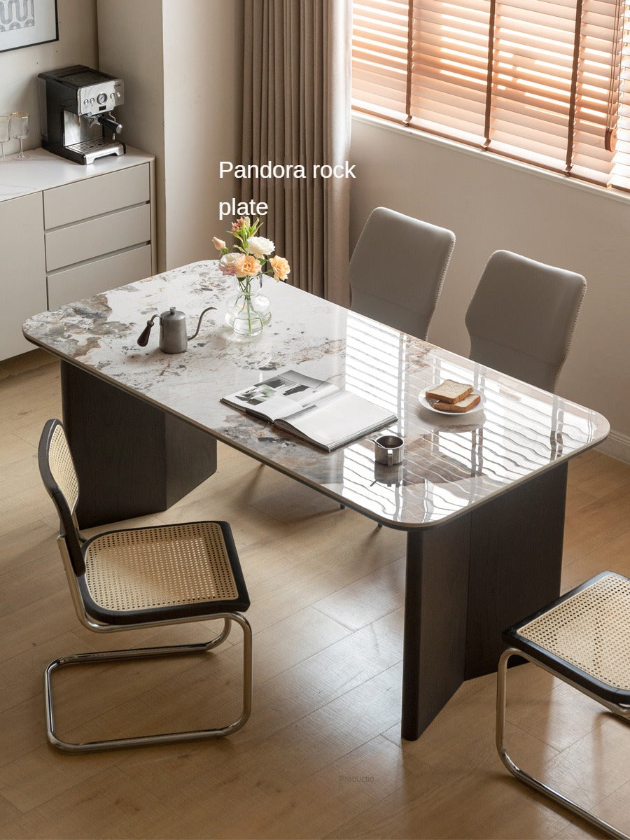 Solid Oak Wood Italian Dining Table - Rustic Farmhouse Style for Kitchen, Dining Room & Entertaining