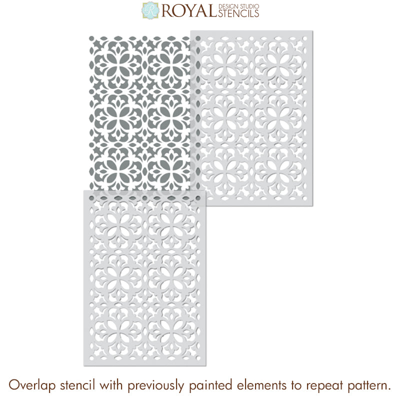 Alicante Allover Tile Stencil - DIY Home Decor Stencils for Wall, Floor & Furniture Painting - Perfect for Bathroom, Kitchen Backsplash & Craft Projects