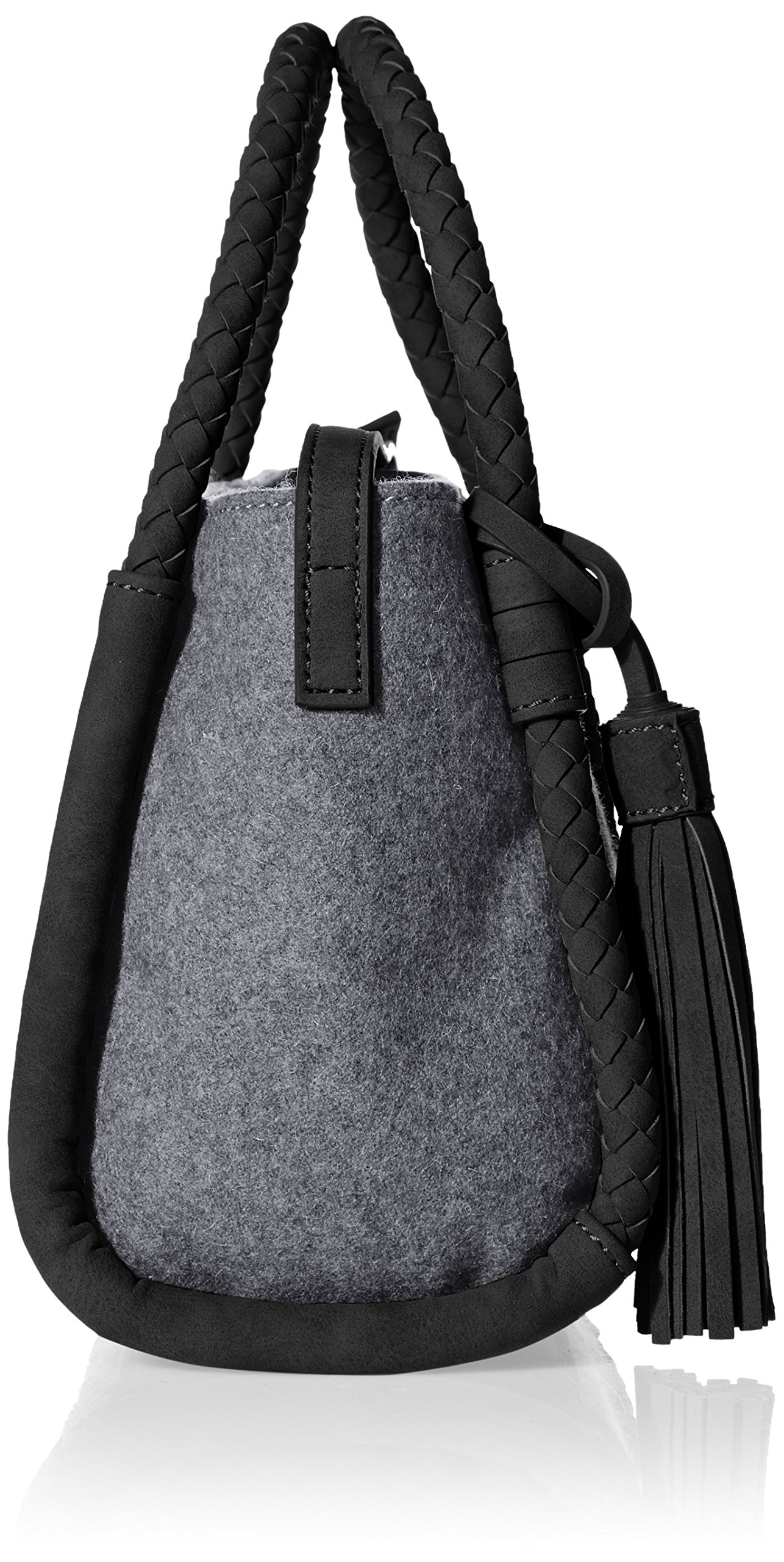 Danielle Nicole Women's Brigit Wool Blend Mini Bucket Handbag - Gray Small Crossbody Purse for Everyday Use, Work & Travel