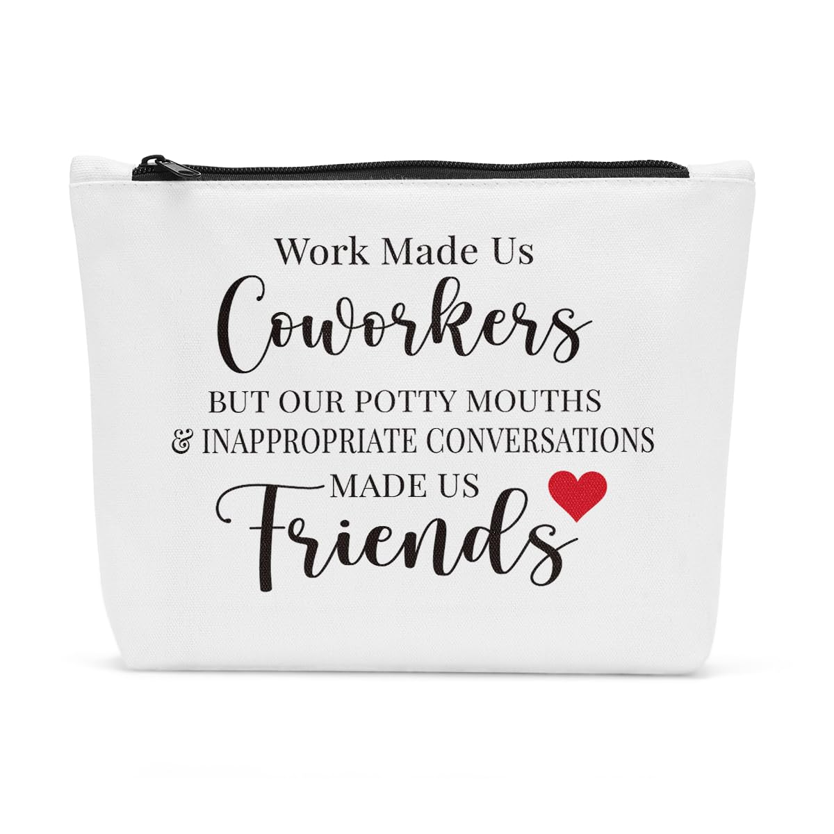 Funny Work Besties Gifts for Women - Cute Coworker Makeup Pouch & Cosmetic Bag - Perfect for Office Gifts, Birthday, Mothers Day, Going Away Presents - Great for Travel, Daily Use & Office Essentials