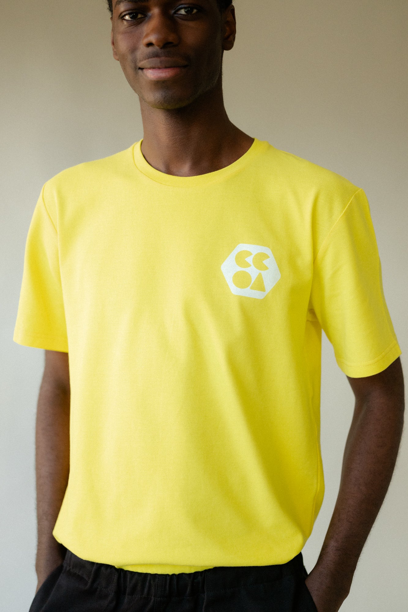 Eco-Friendly Men's Breathable Cotton T-Shirt - Plastic-Free, Canary Yellow | Perfect for Gym, Running & Casual Wear