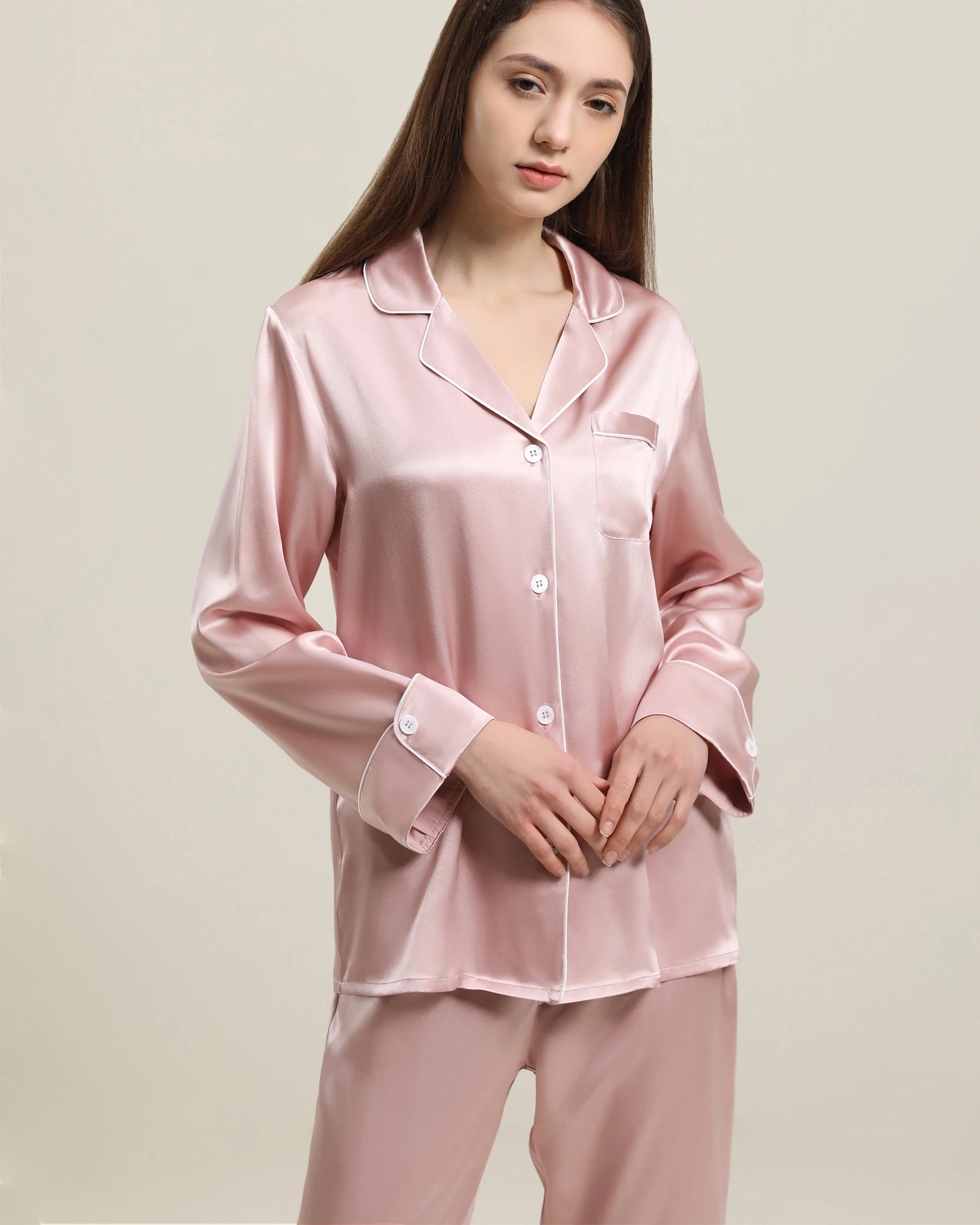 22 Momme Classic Silk Pajamas Set for Women - Luxurious 100% Mulberry Silk Sleepwear - Soft & Breathable Nightwear for Comfortable Sleep & Relaxation at Home