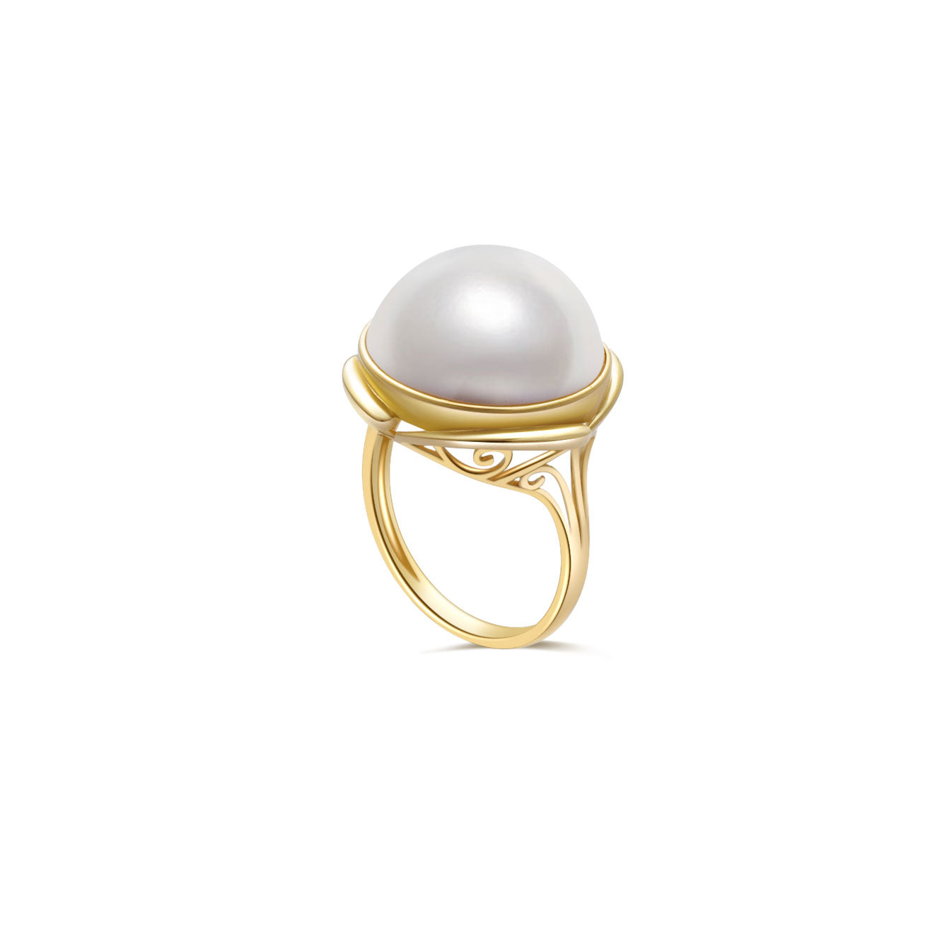 18K Gold Edison Pearl Ring KR00058 - Elegant Pearl Jewelry for Women, Perfect for Weddings, Anniversaries & Special Occasions