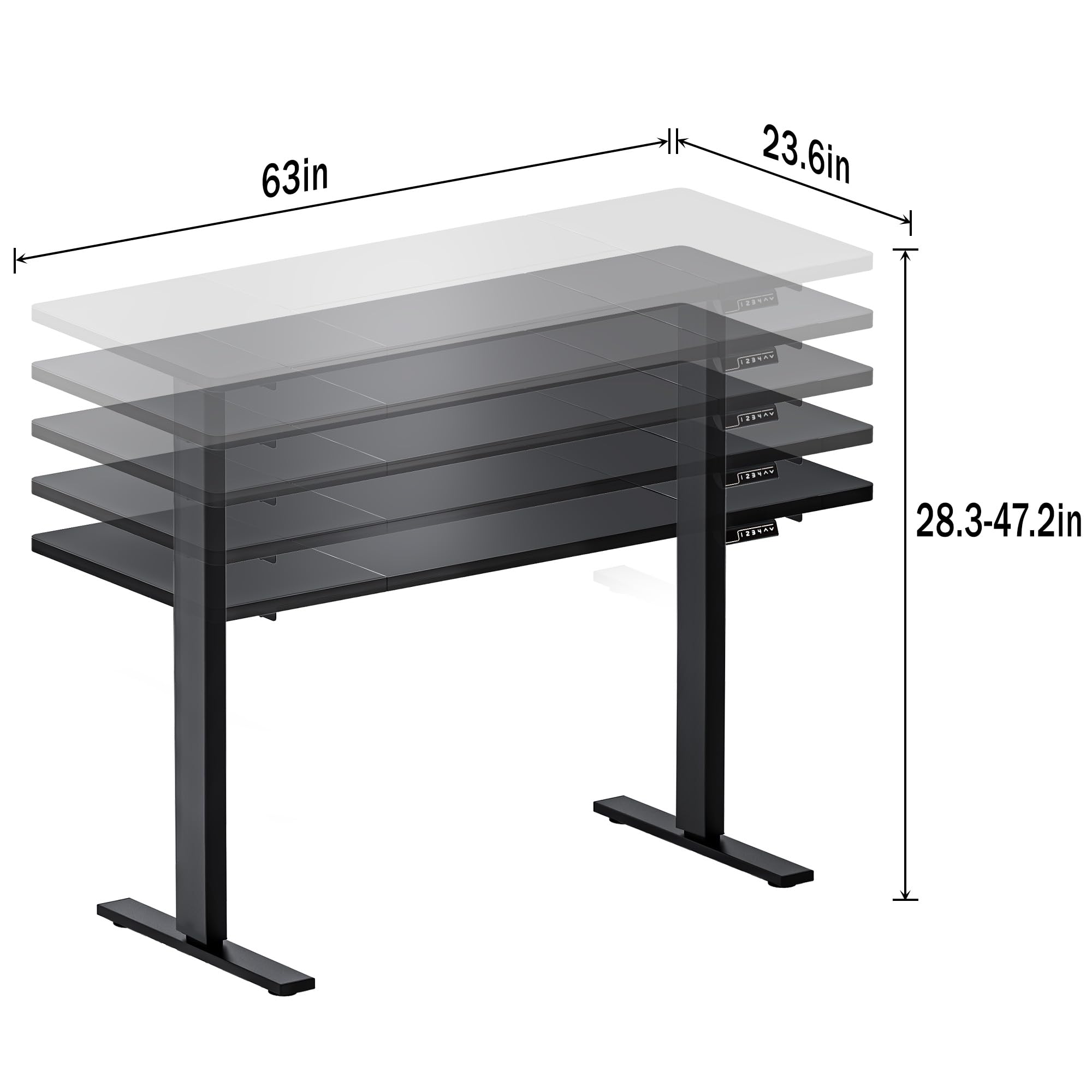 Soges 63 Inch Electric Standing Desk - Height Adjustable Ergonomic Computer Desk for Home Office, Sit Stand Workstation (Black) | Perfect for Remote Work, Gaming & Study Spaces