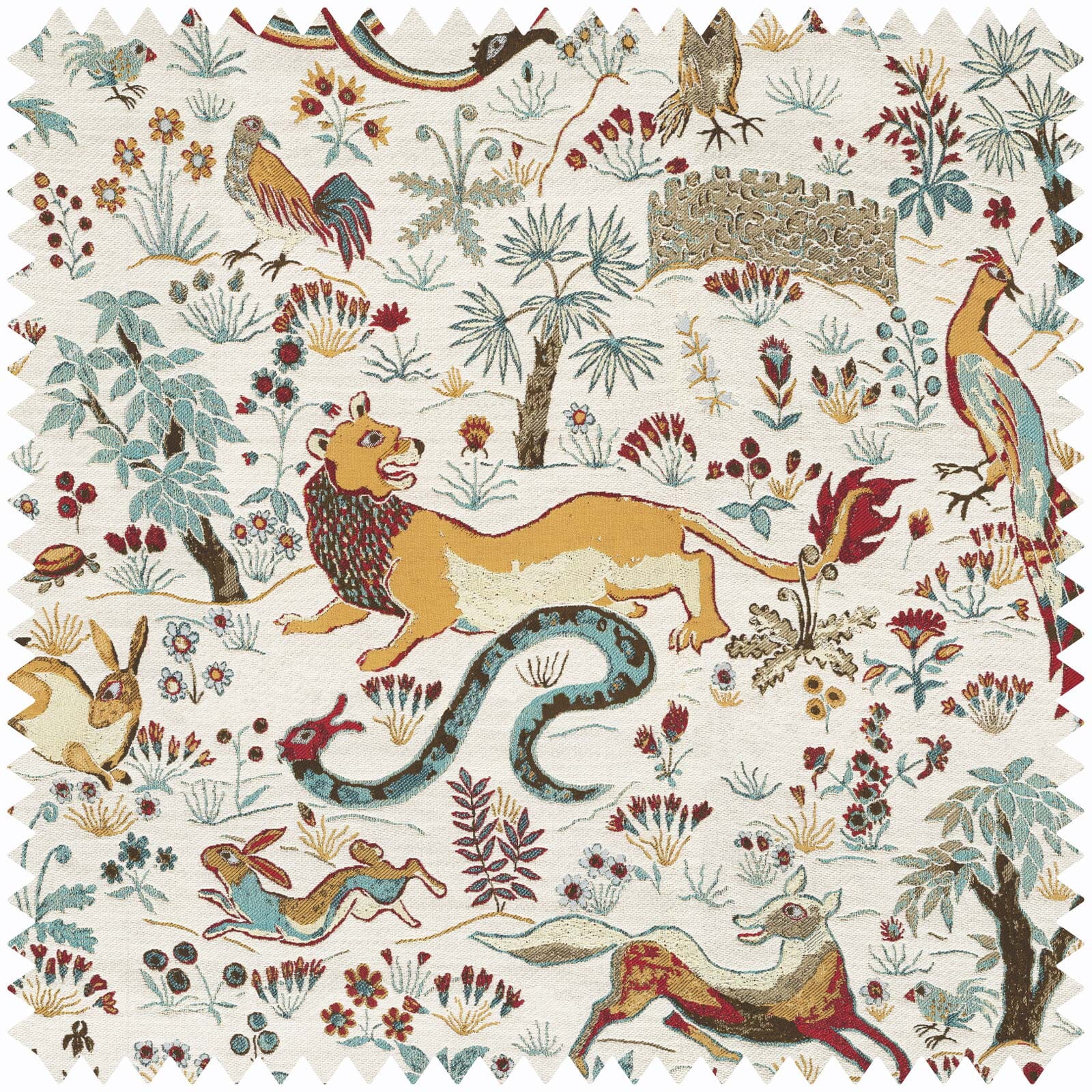 TREMATONIA Jacquard Fabric Sample - Ecru Color for Upholstery, Curtains & Home Decor Projects