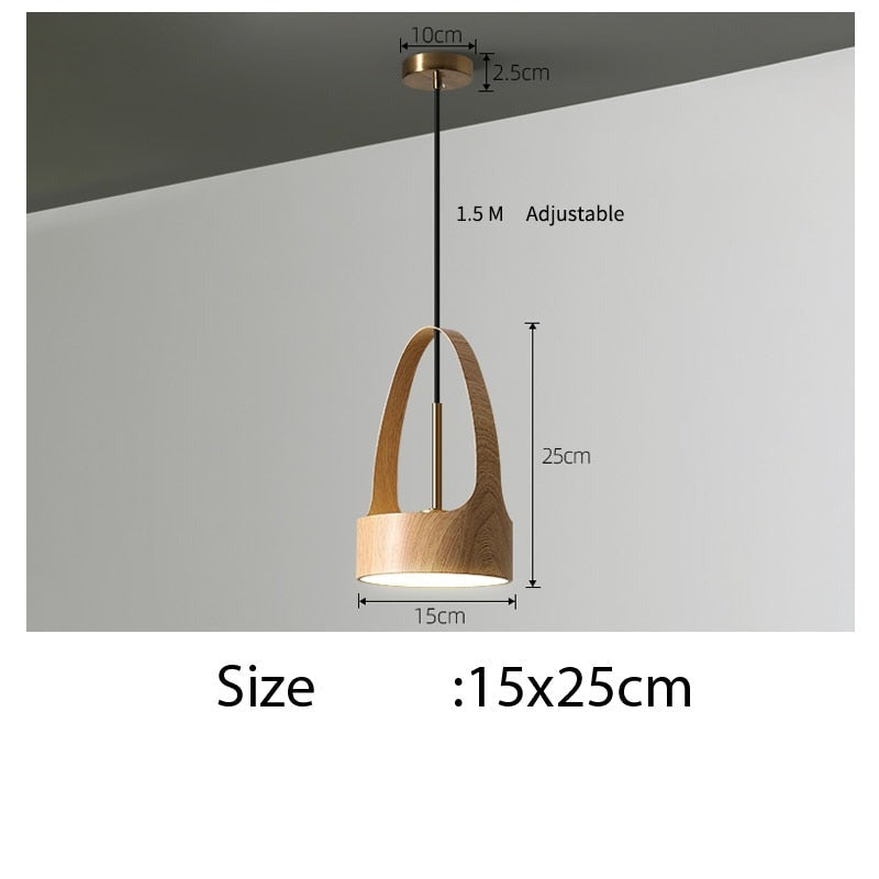 Stylish Wooden Pendant Bedside Lamp - Modern Hanging Light for Bedroom, Nursery & Dorm Room Decor