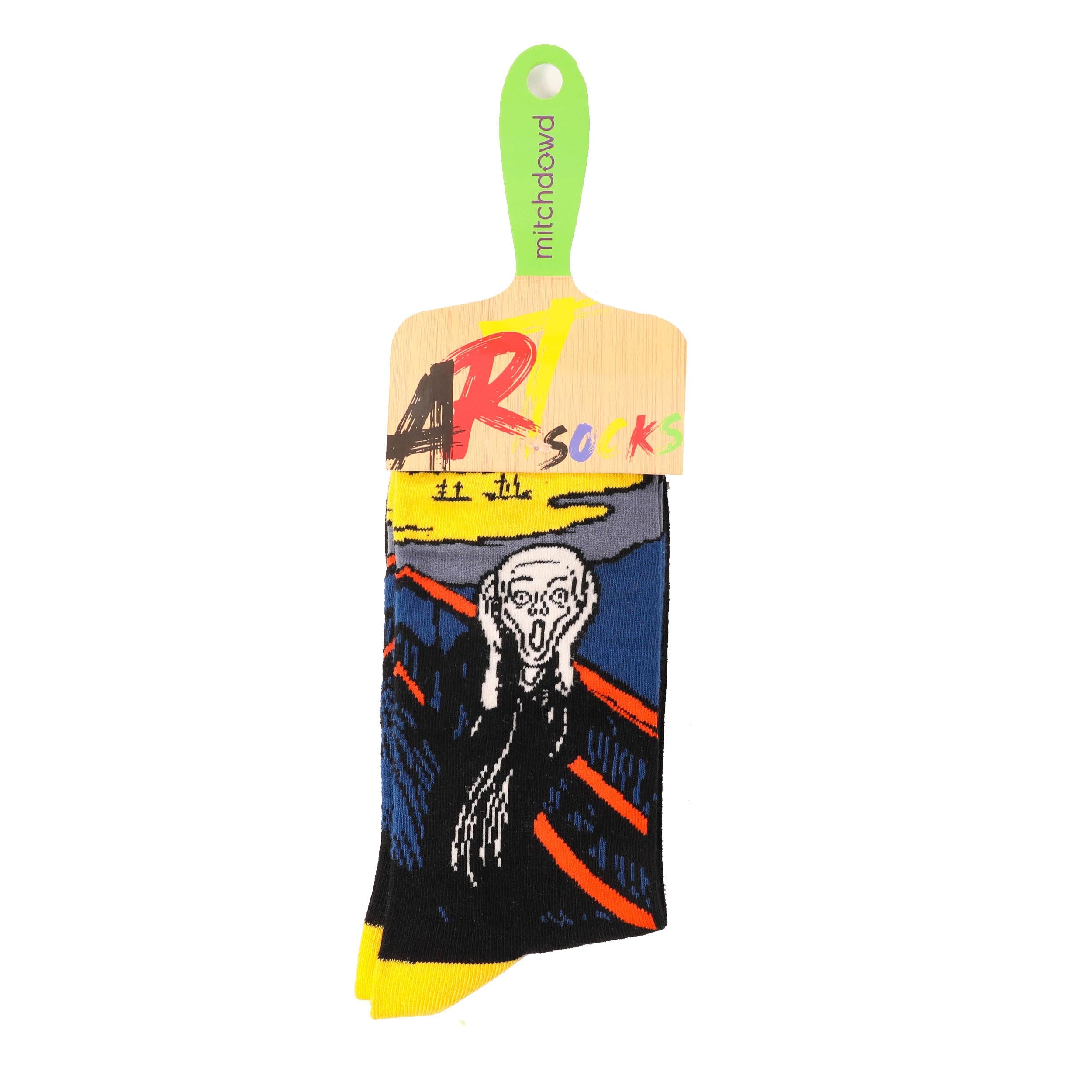 Men's Scream Art Cotton Crew Socks - Black | Comfortable Casual & Halloween Socks for Everyday Wear & Costume Parties