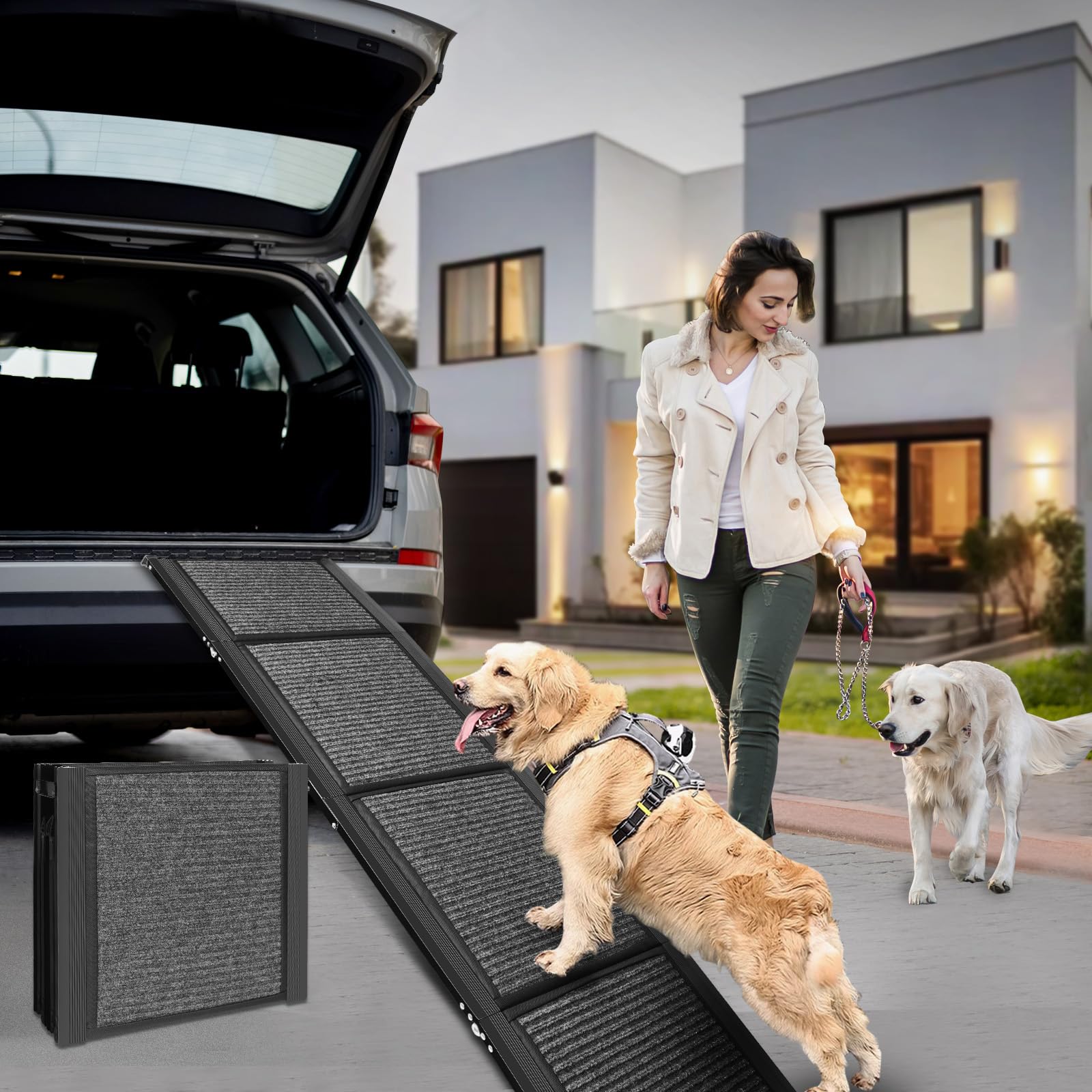 Heavy Duty Folding Dog Ramp for Cars, Trucks & SUVs - 63