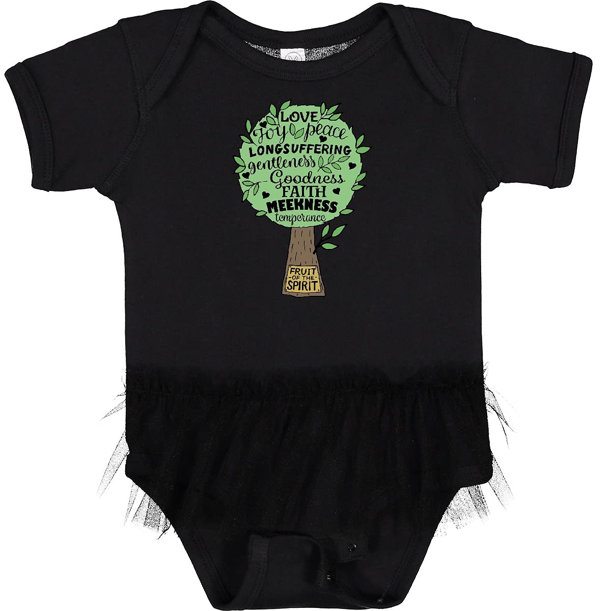 Inktastic Fruit of The Spirit Bible Quote Infant Tutu Bodysuit - Christian Baby Outfit for Baptism, Church, Easter & Family Photos