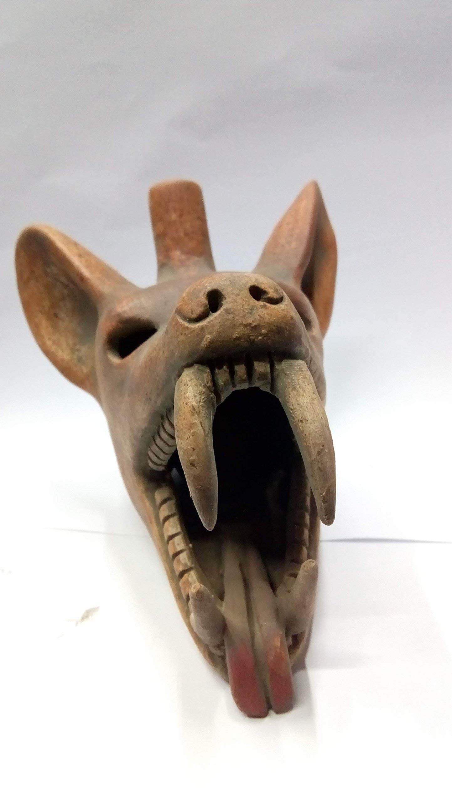 Handmade Xoloitzcuintle Dog Whistle - Mexican Aztec Artisan Craft Inspired by Mictlantecuhtli God of Death | Unique Halloween Decor & Cultural Home Accent