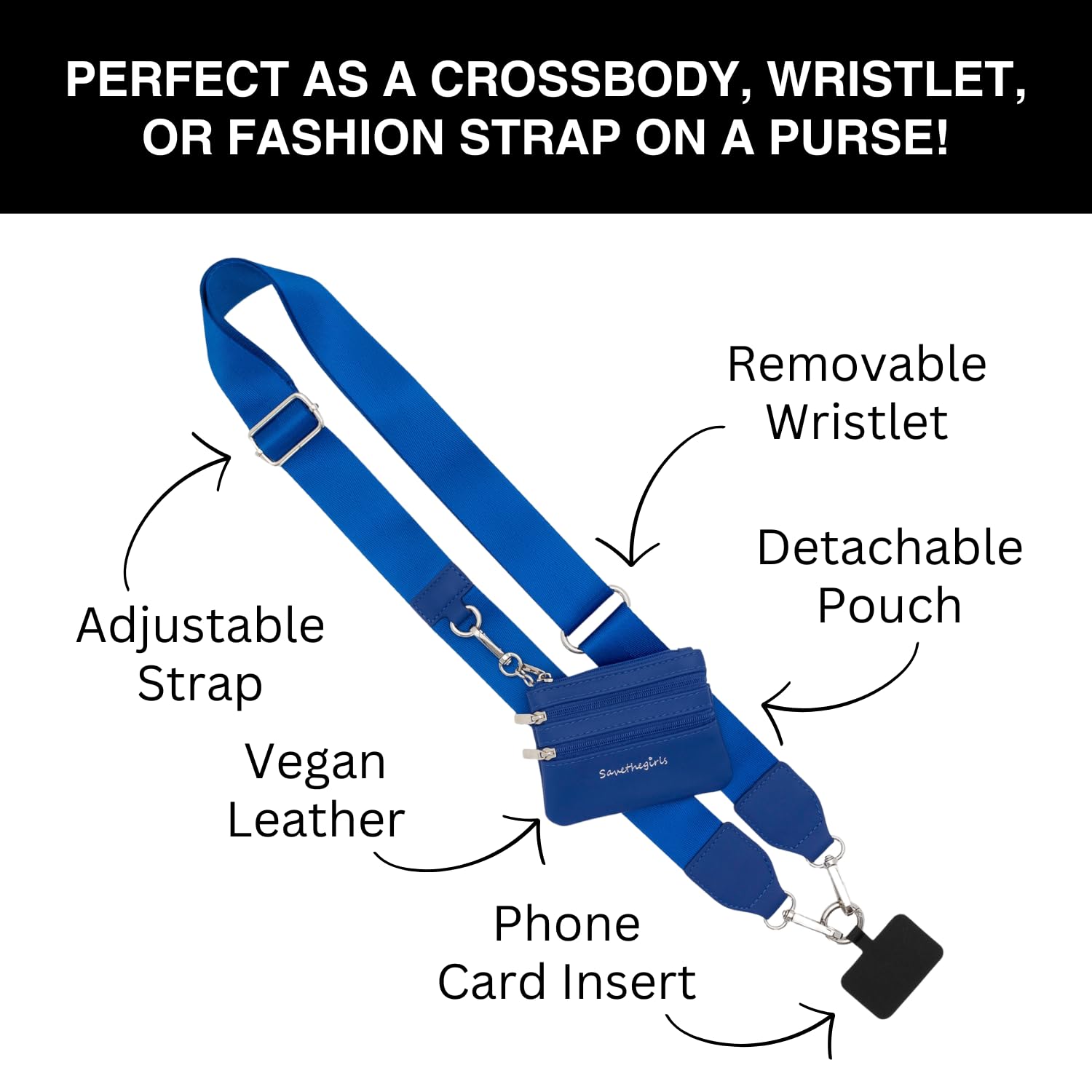 Clip & Go Phone Strap – Cross Body Phone Lanyard with Zipper Wallet Pouch – Stylish Phone Chain Purse Badge Holder for Everyday Convenience and Hands-Free Use